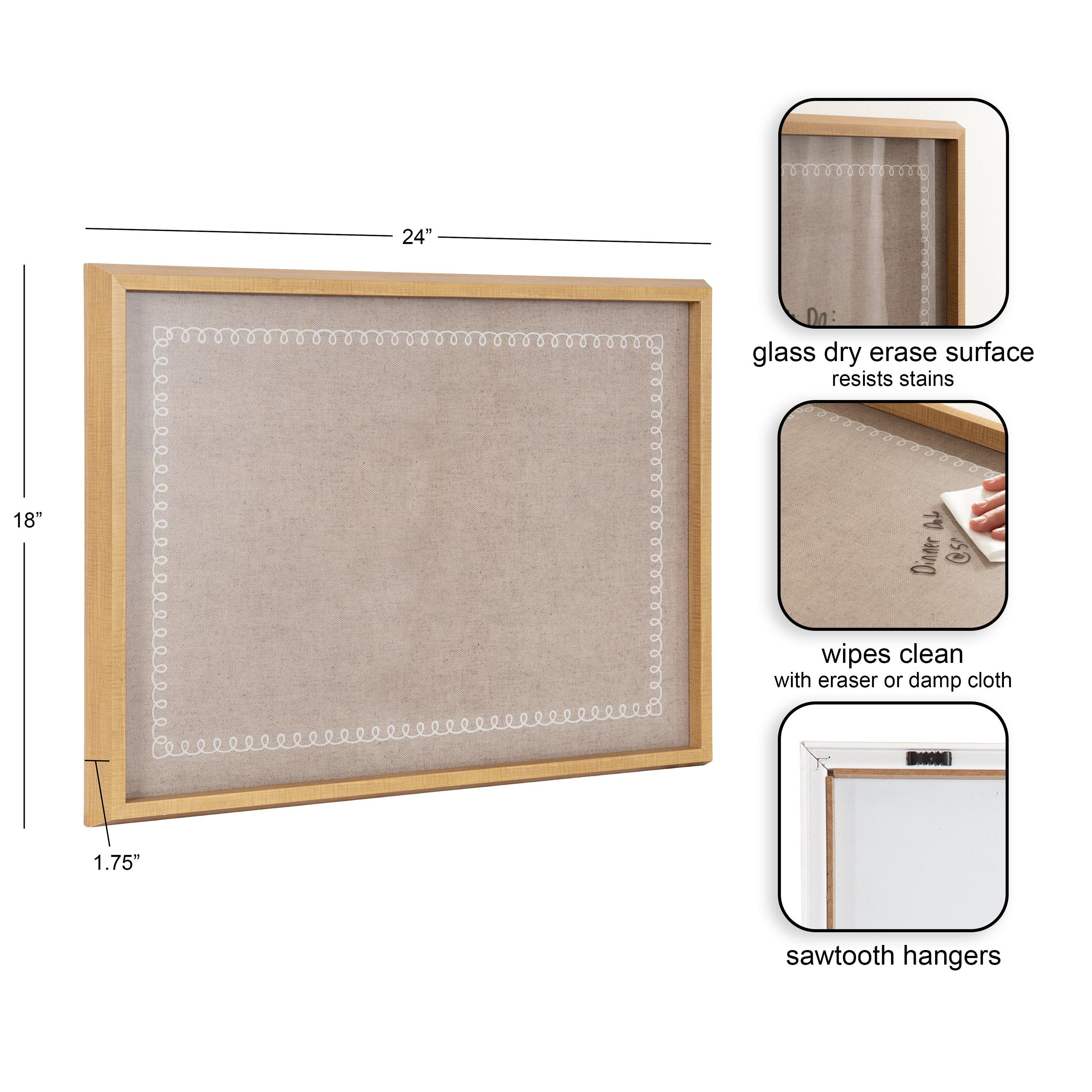 Dry Erase Board Blake Natural 24x18 2