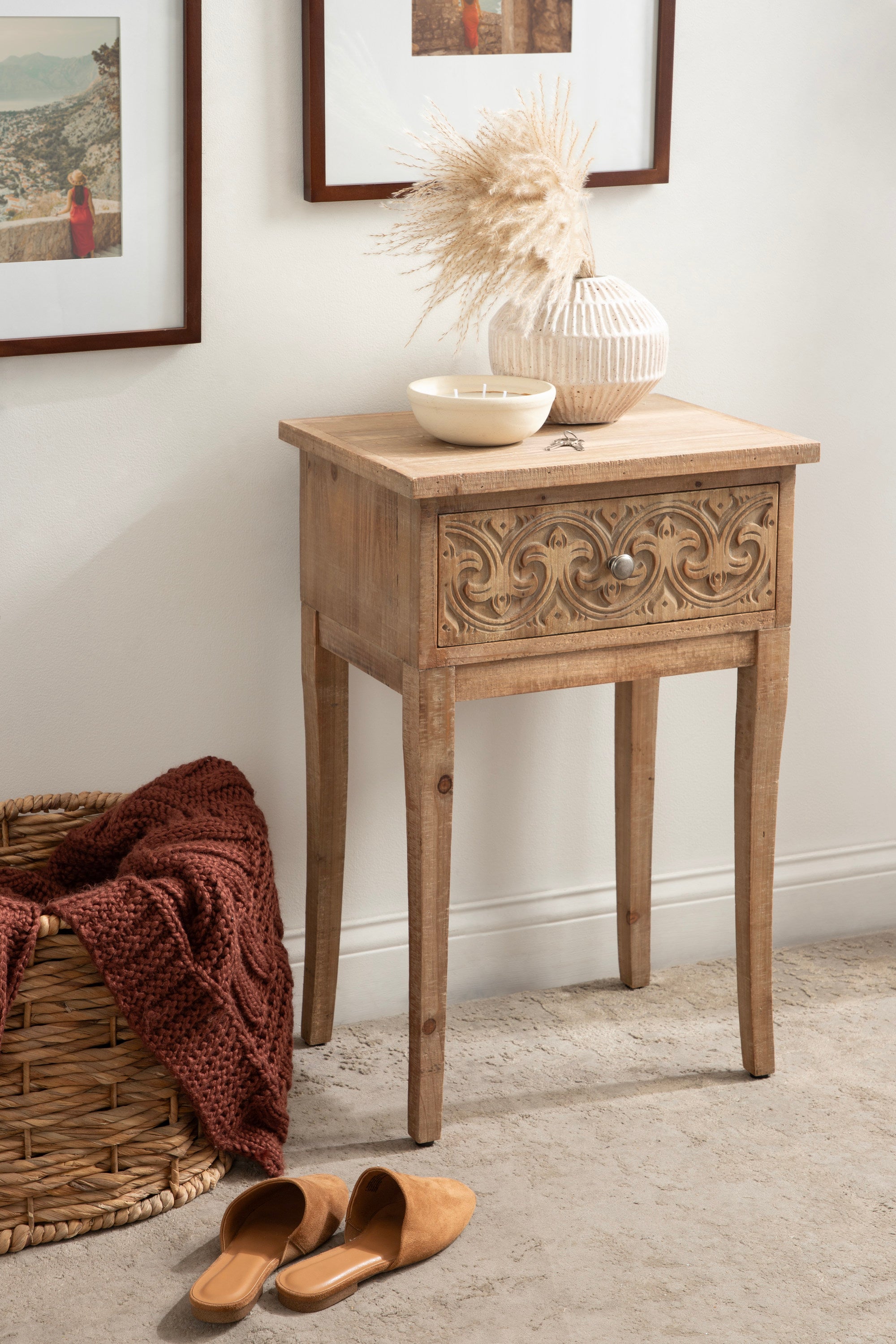 Cassetta Wood Side Table