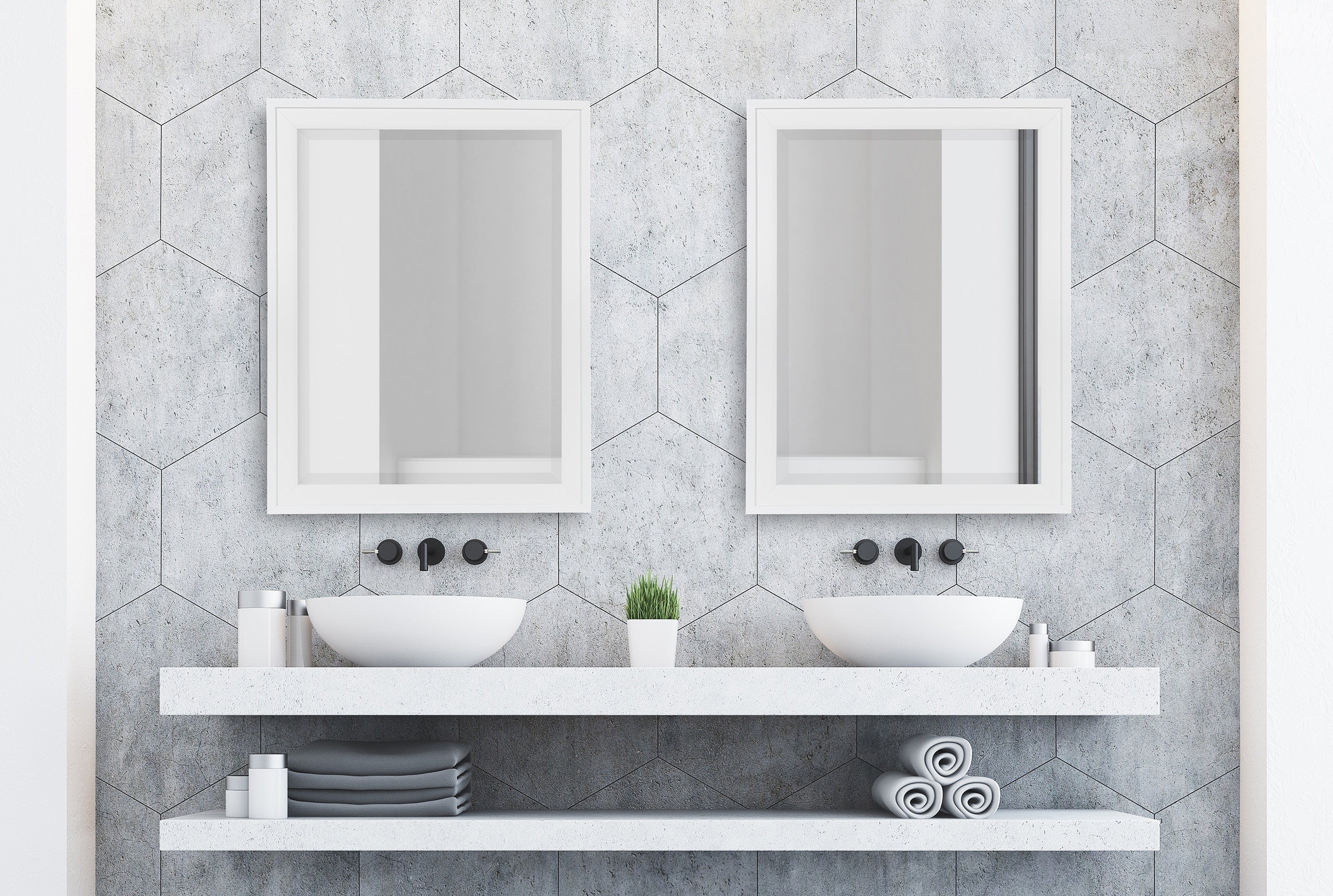 Rectangle Mirror White 21.5x27.5 7