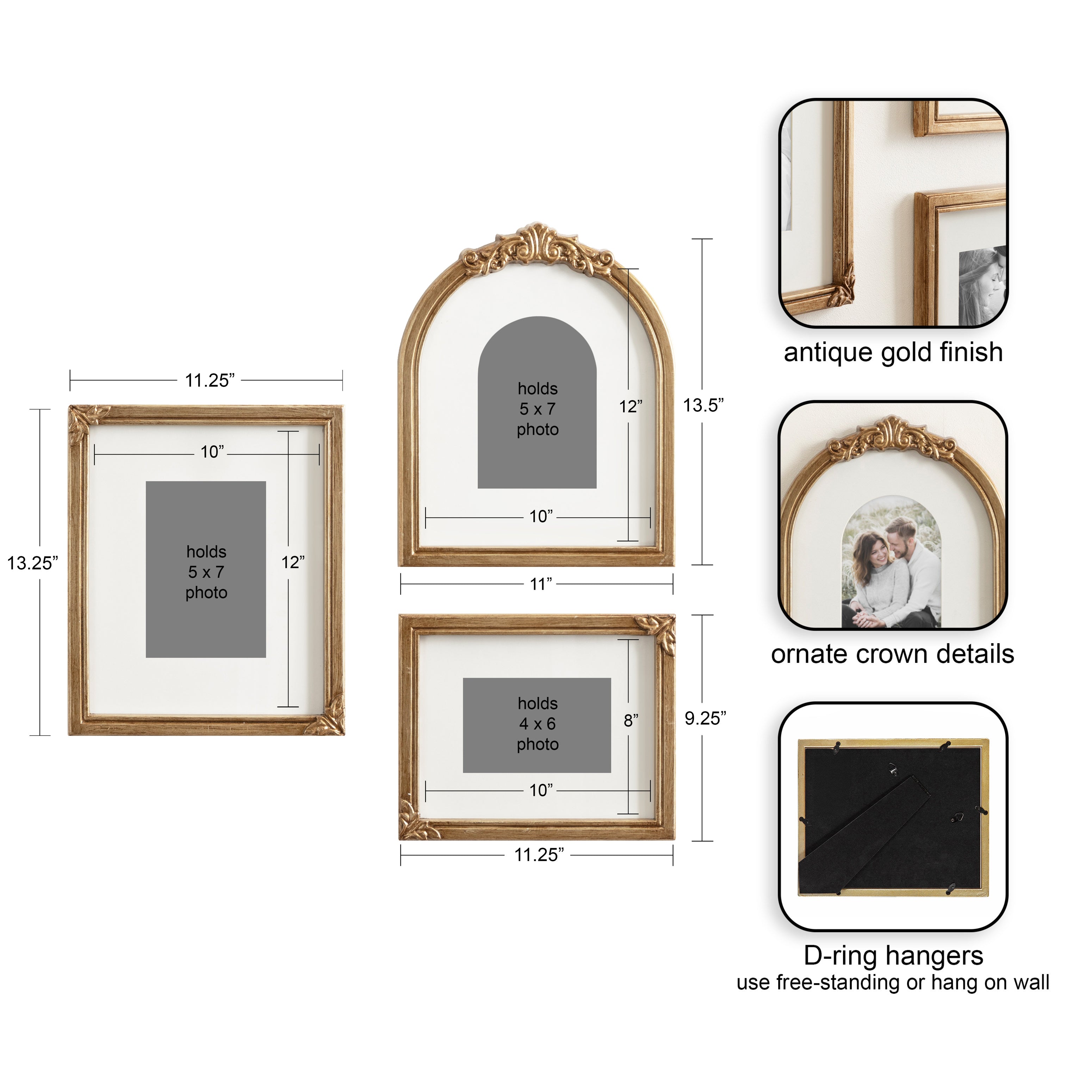 Frame Box Set 3 Piece Gold 2