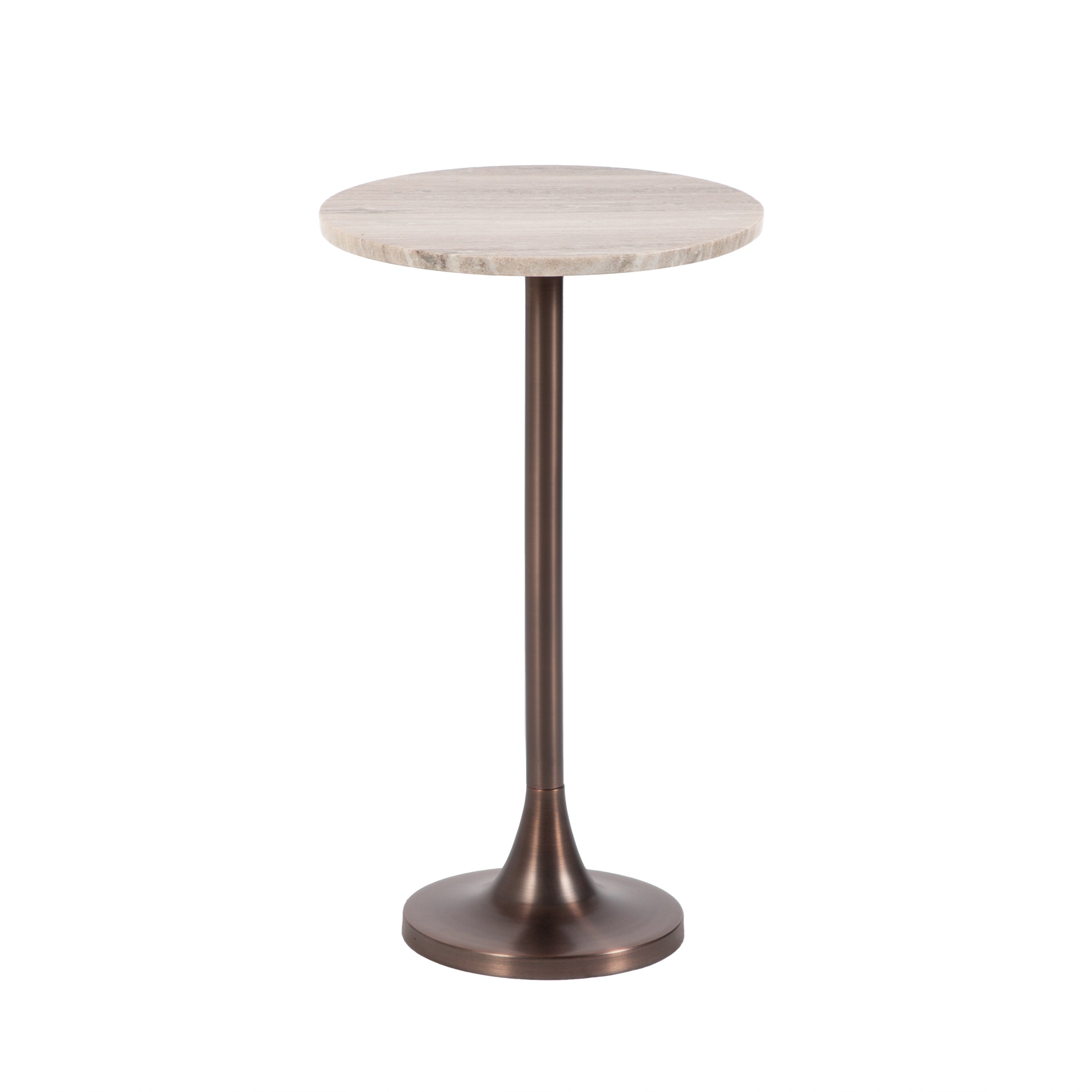 Drink Table Beige Bronze 14x14x24 1