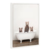 Sylvie Beaded Three Little Bears in Vintage Bathtub Framed Canvas by Amy Peterson