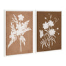 Sylvie Beaded Spring Floral Silhouette 2 Clay White and Spring Floral Silhouette 11 Bark White Framed Canvas Art Set by Heather Dutton