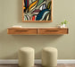 Floating Console Table Natural Biscuit 30x9x6 8