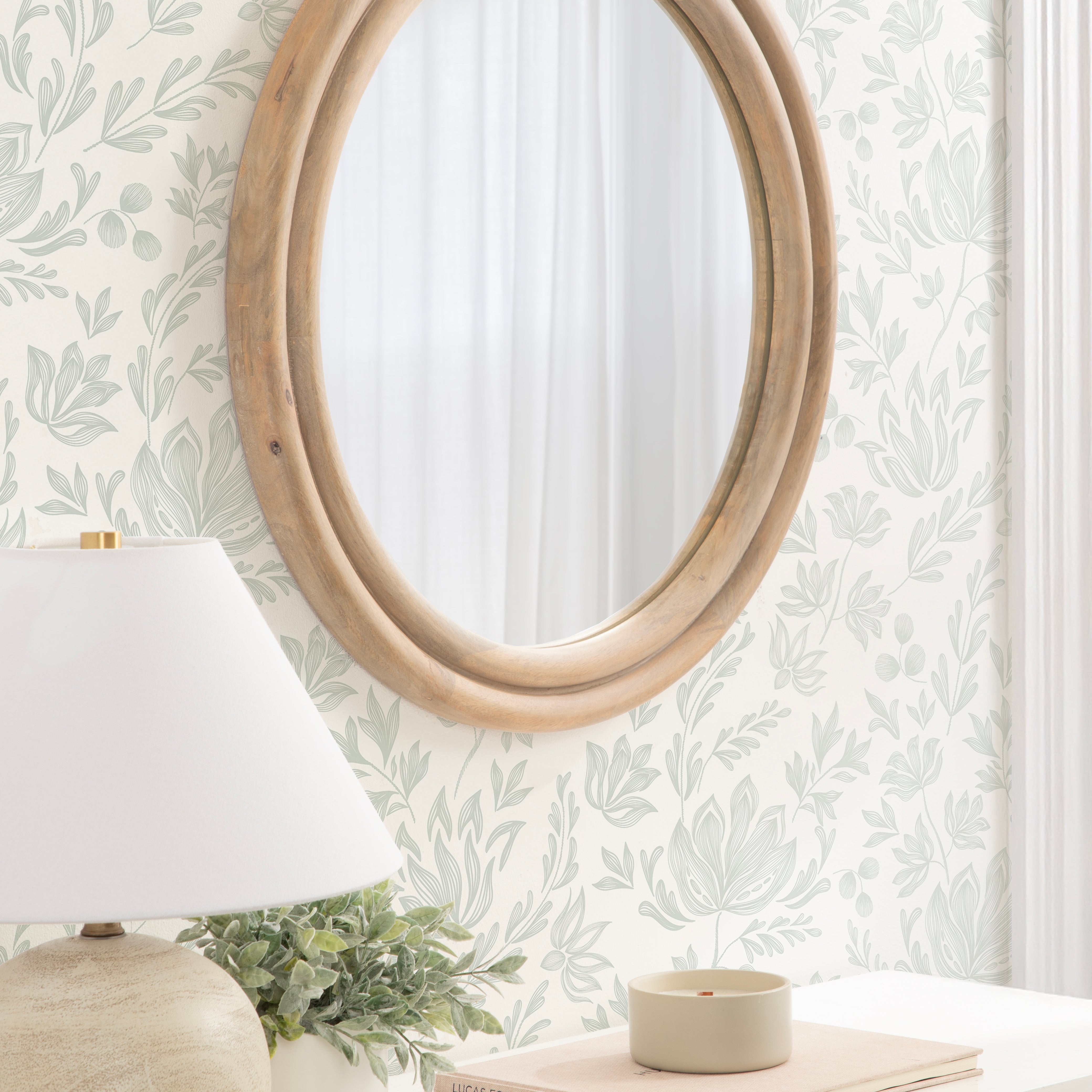 Round Mirror 26" Diameter Natural 7