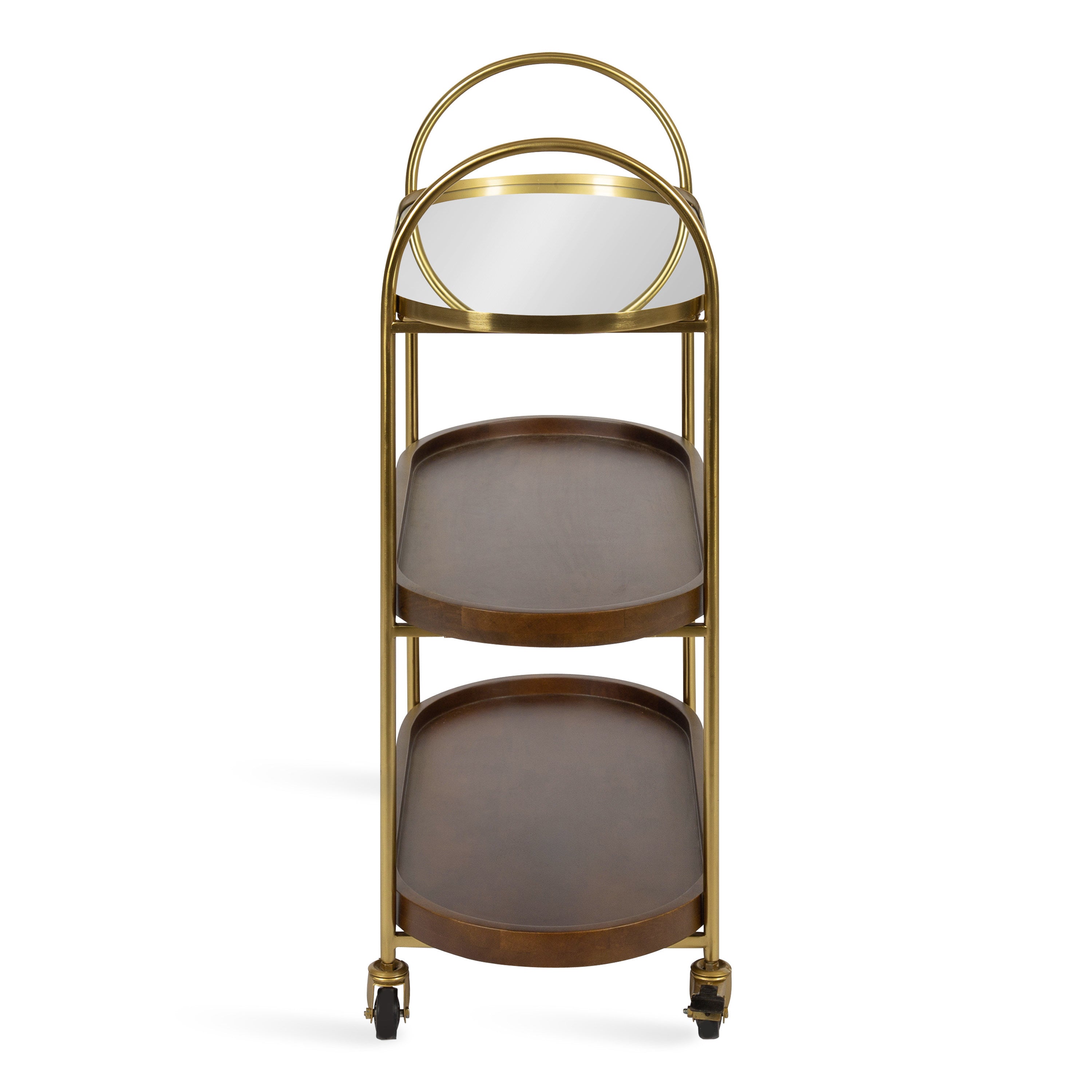 Bar Cart Walnut Brown Gold 26x13x36 4
