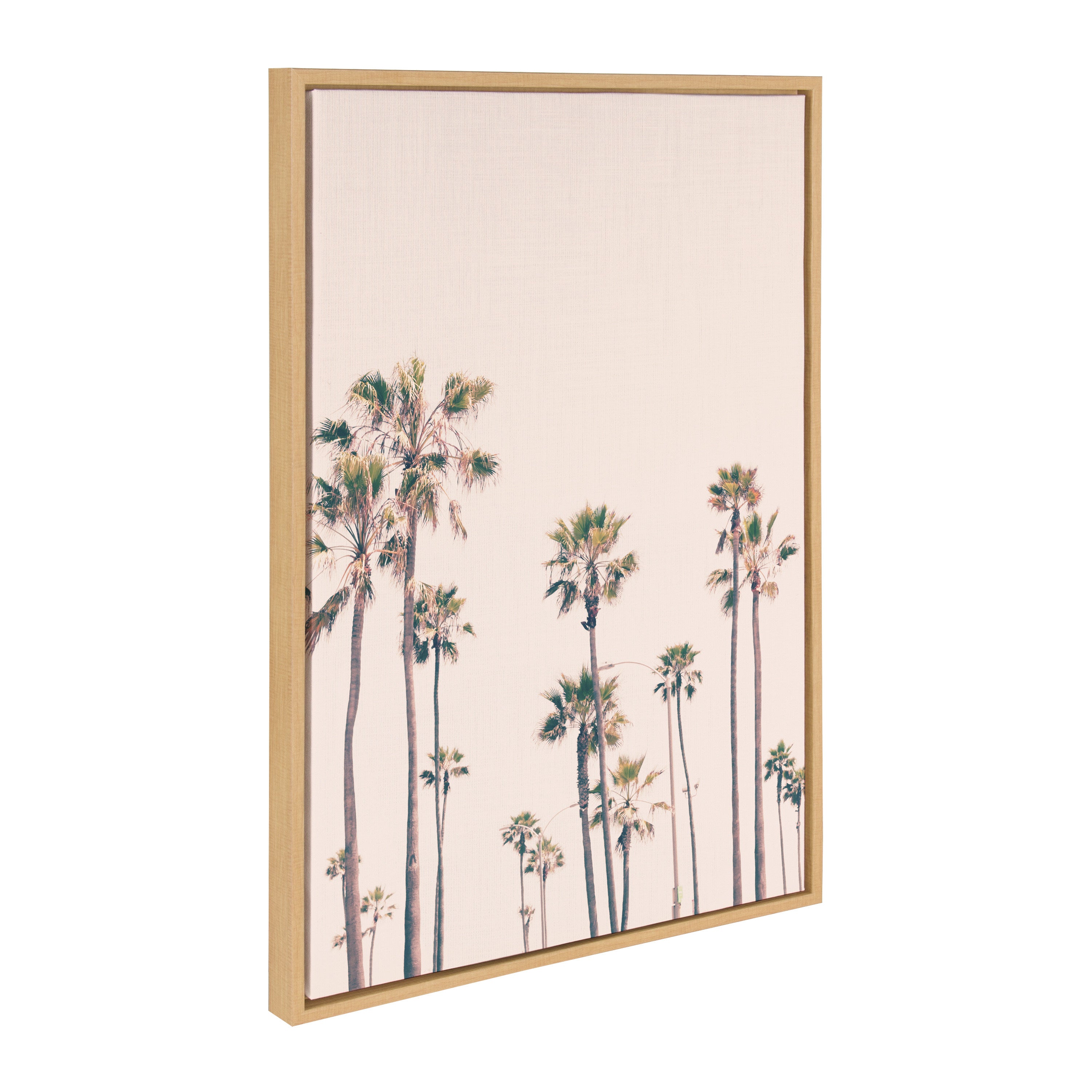 Sylvie Pink Palm Tree Paradise Framed Canvas by Caroline Mint