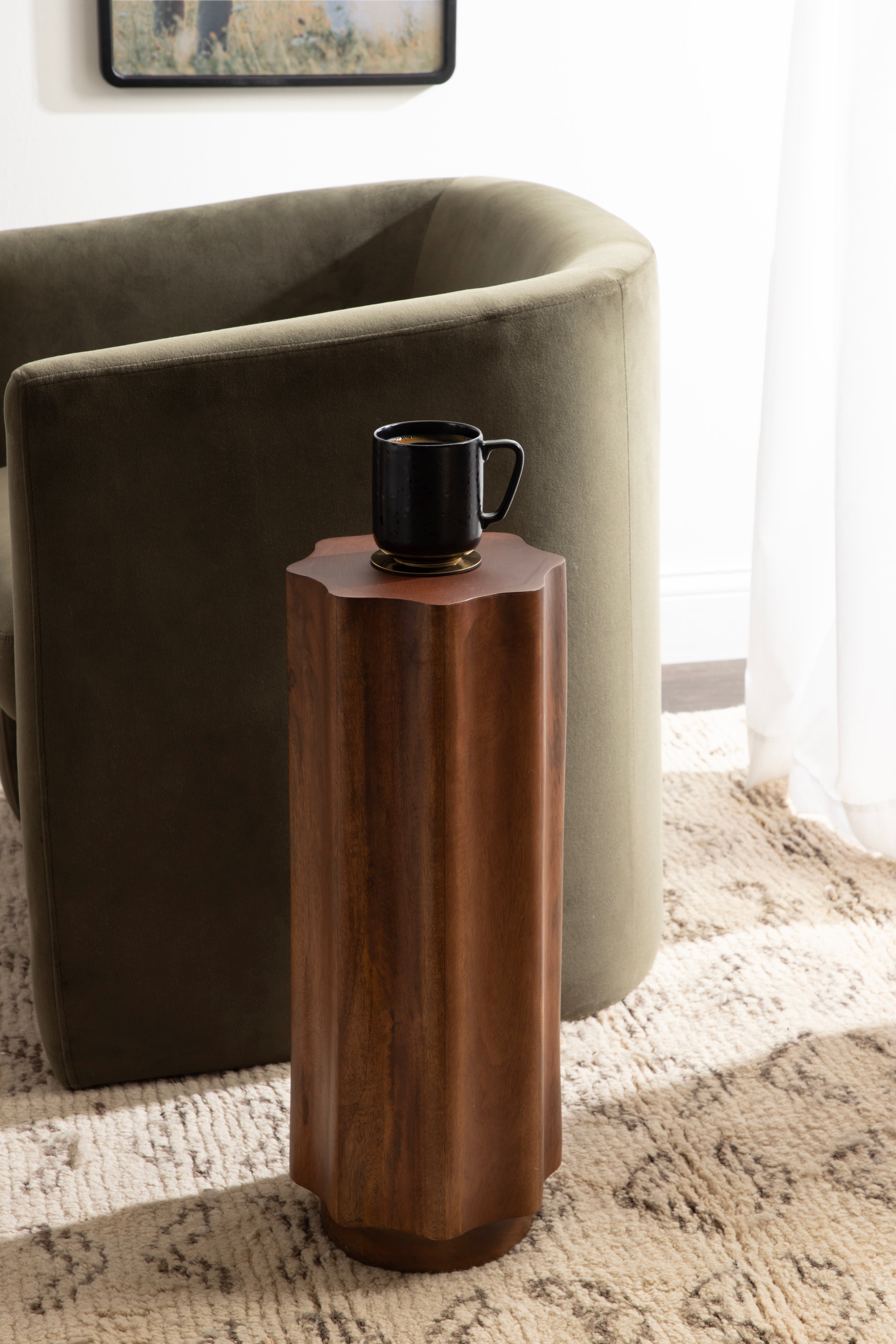 Pandey Wavy Wood Drink Table