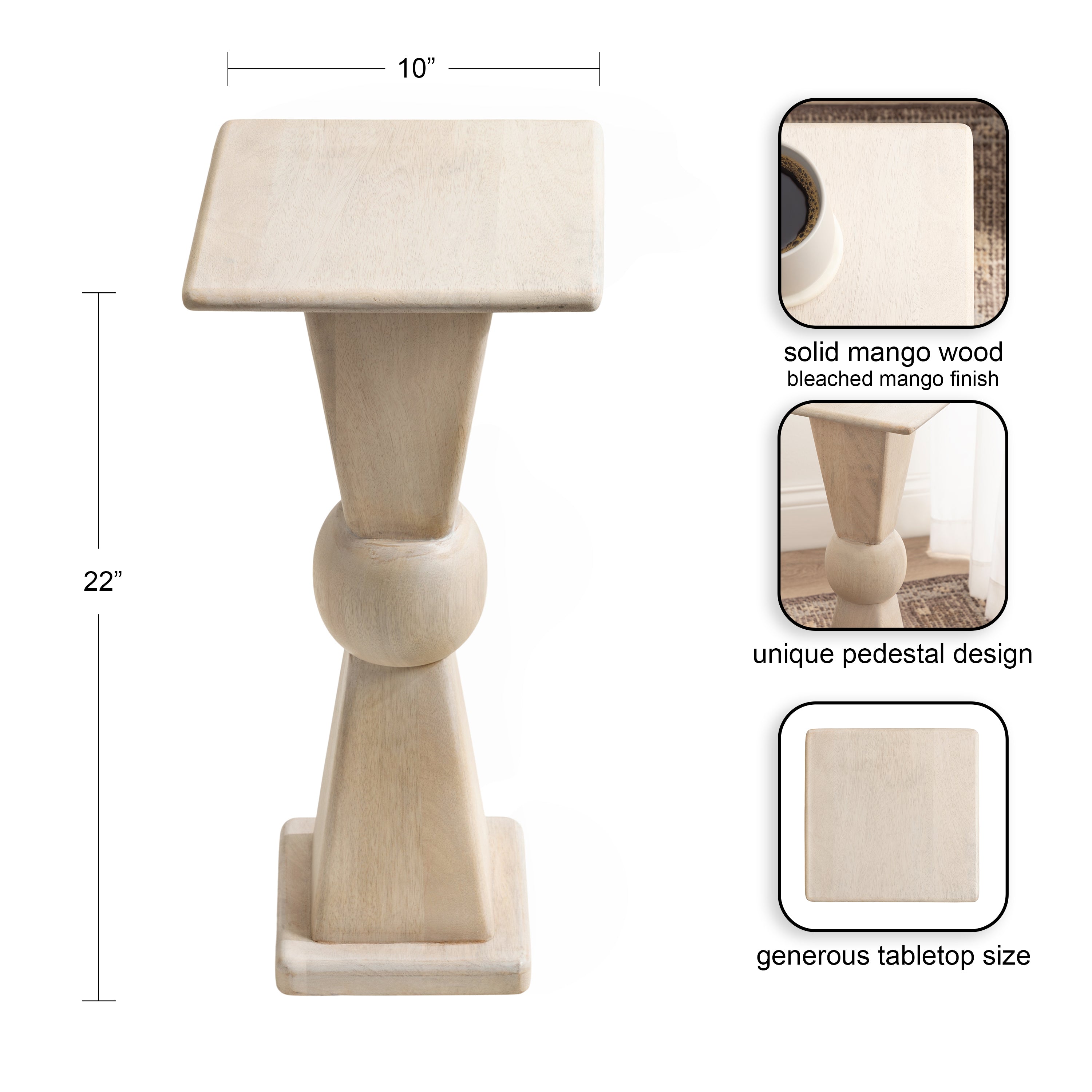 Drink Table White 10x10x22 2