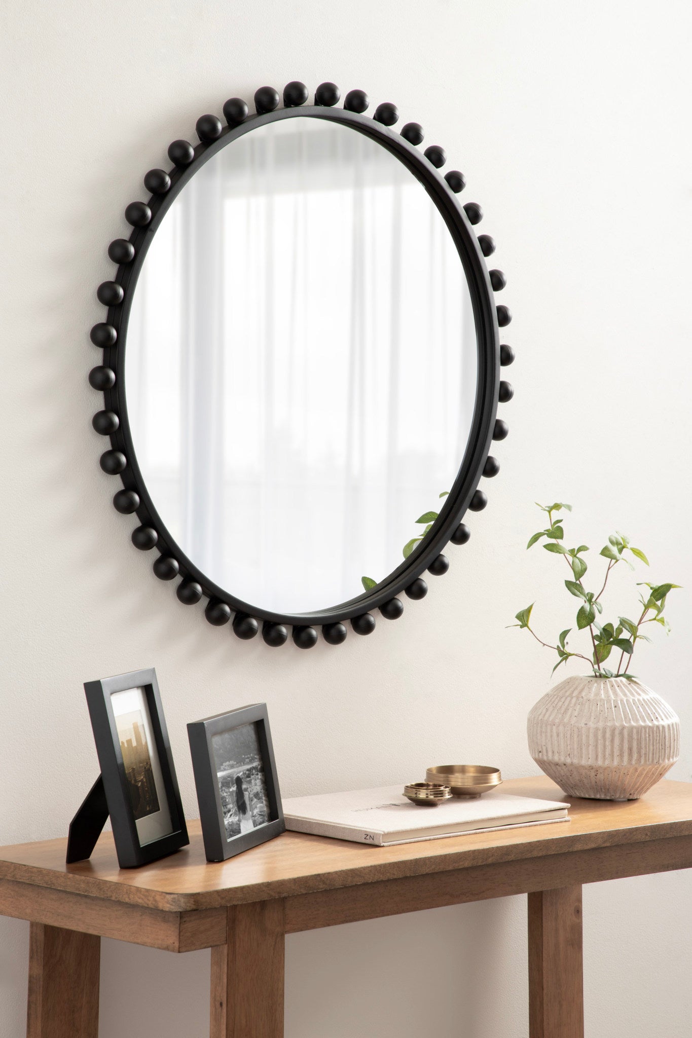 Beade Round Wall Mirror