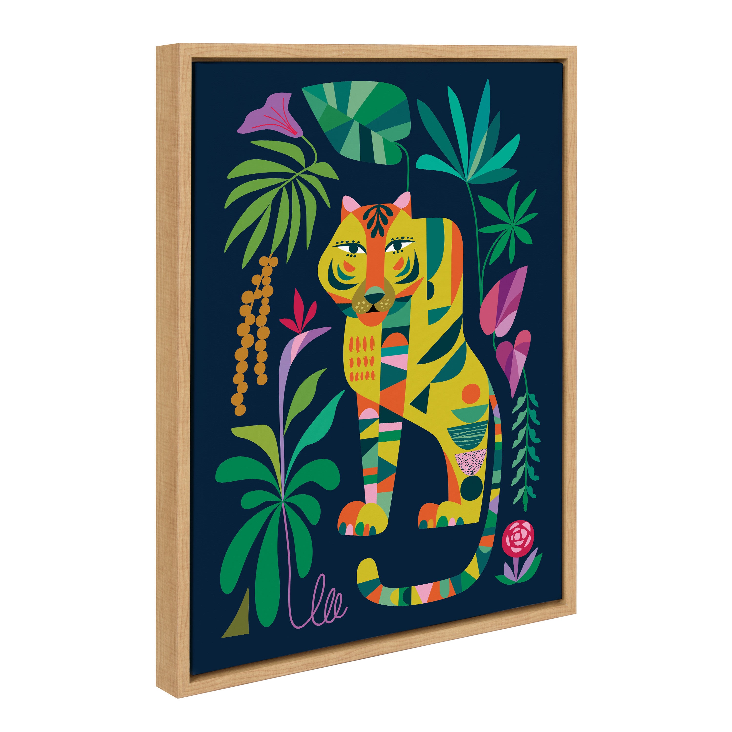 Sylvie Tiger in the Forest Framed Canvas by Rachel Lee