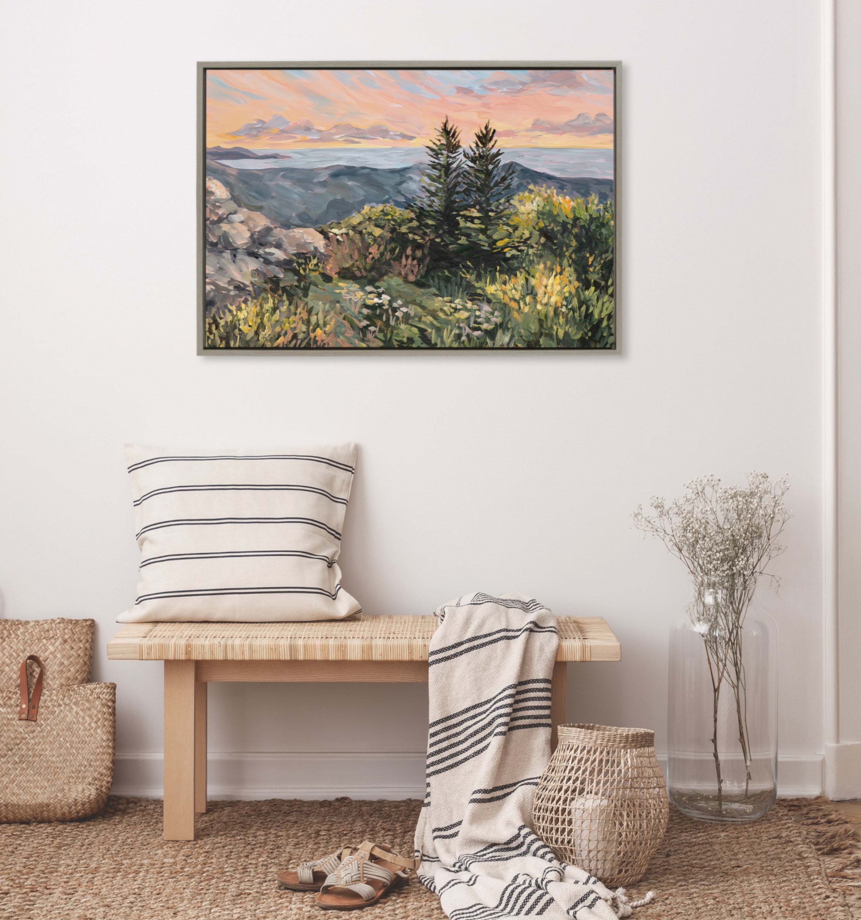 Sylvie Maine Sunrise Framed Canvas by Emily Kenney
