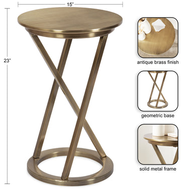 Side Table Gold 15x15x23 2