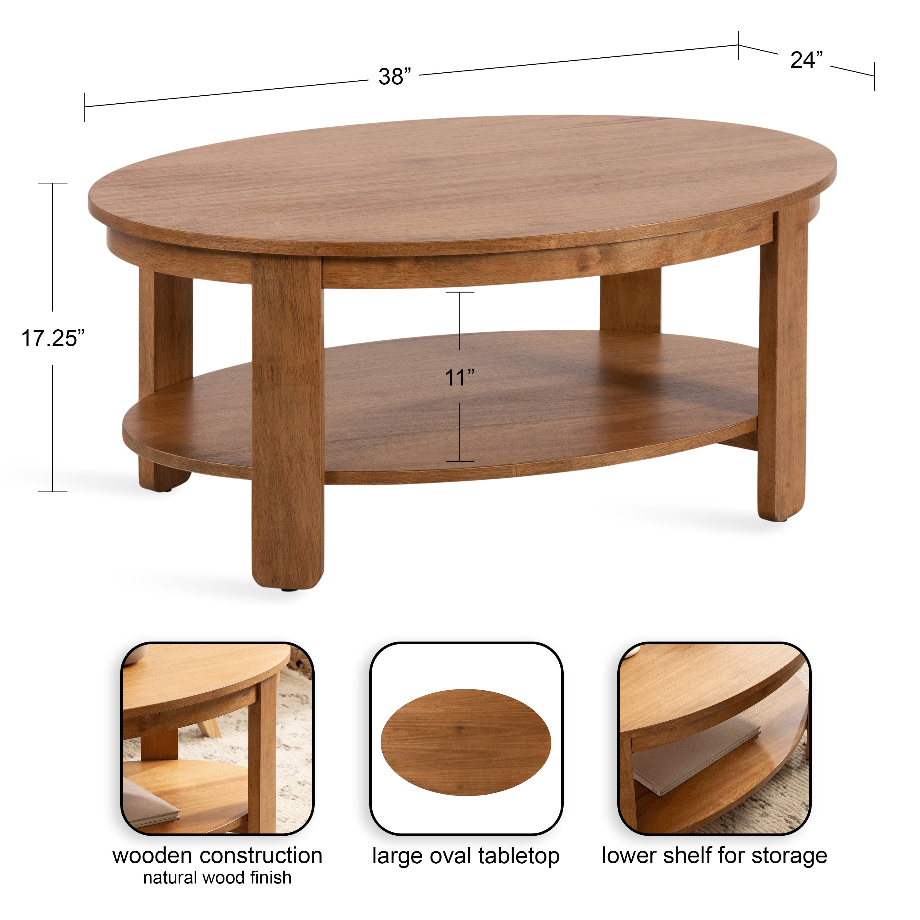 Coffee Table Natural 38x24x18 2