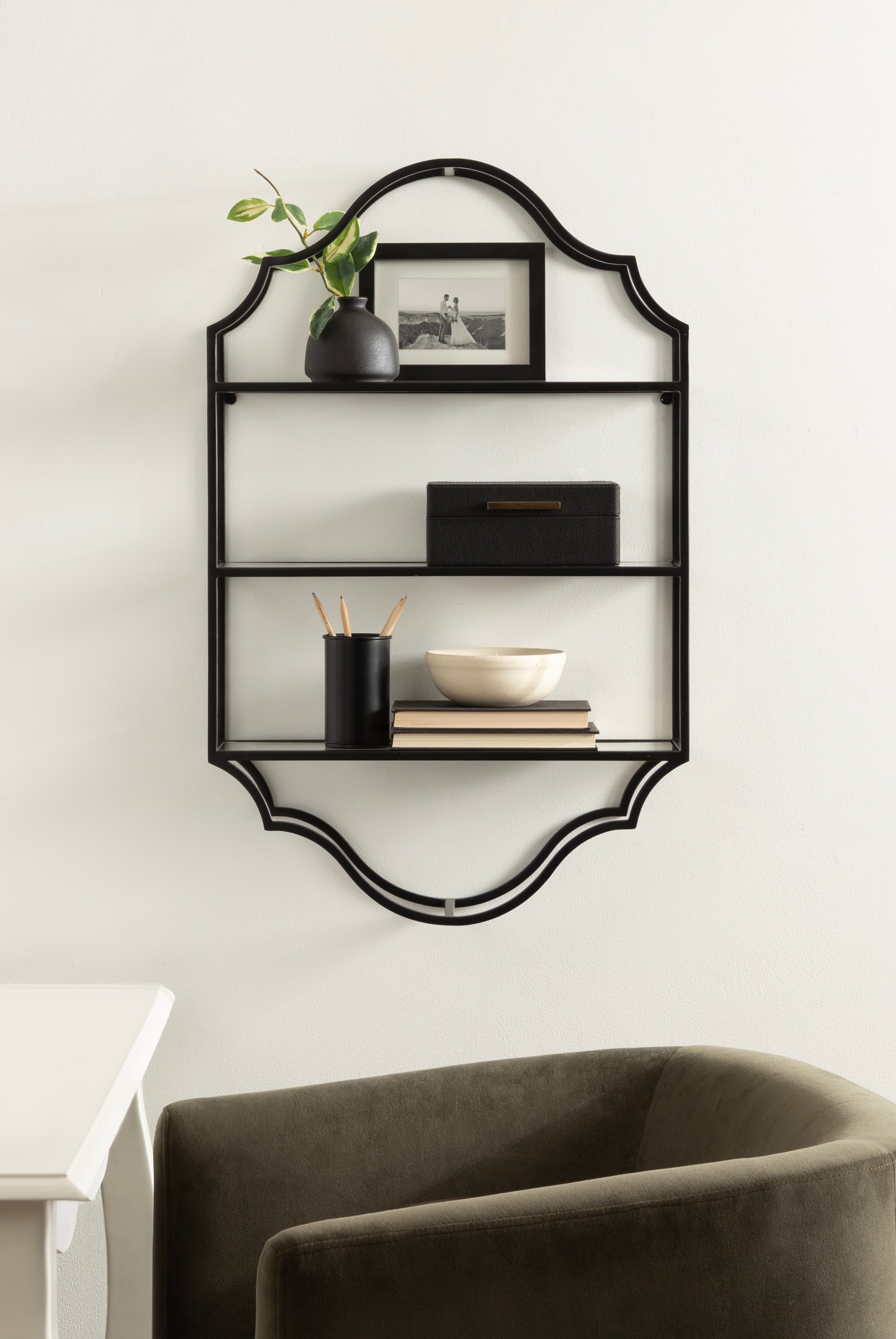 Accent Shelf Black 20x6x32 7