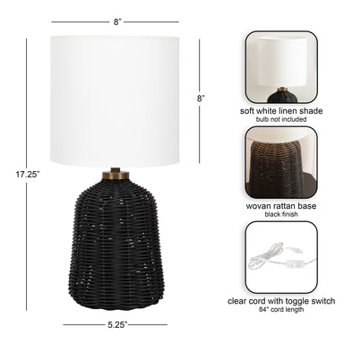 Tabletop Lamp Black 8x8x18 2