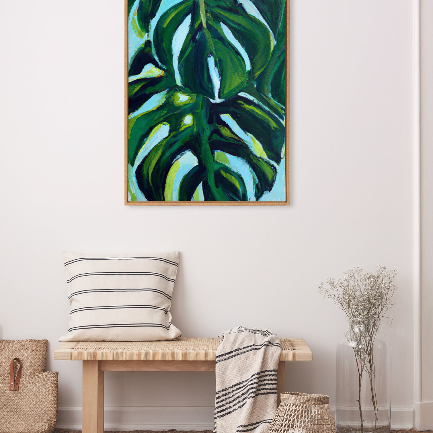 Framed Canvas 28x38 Sylvie Beaded Rustic Natural 5