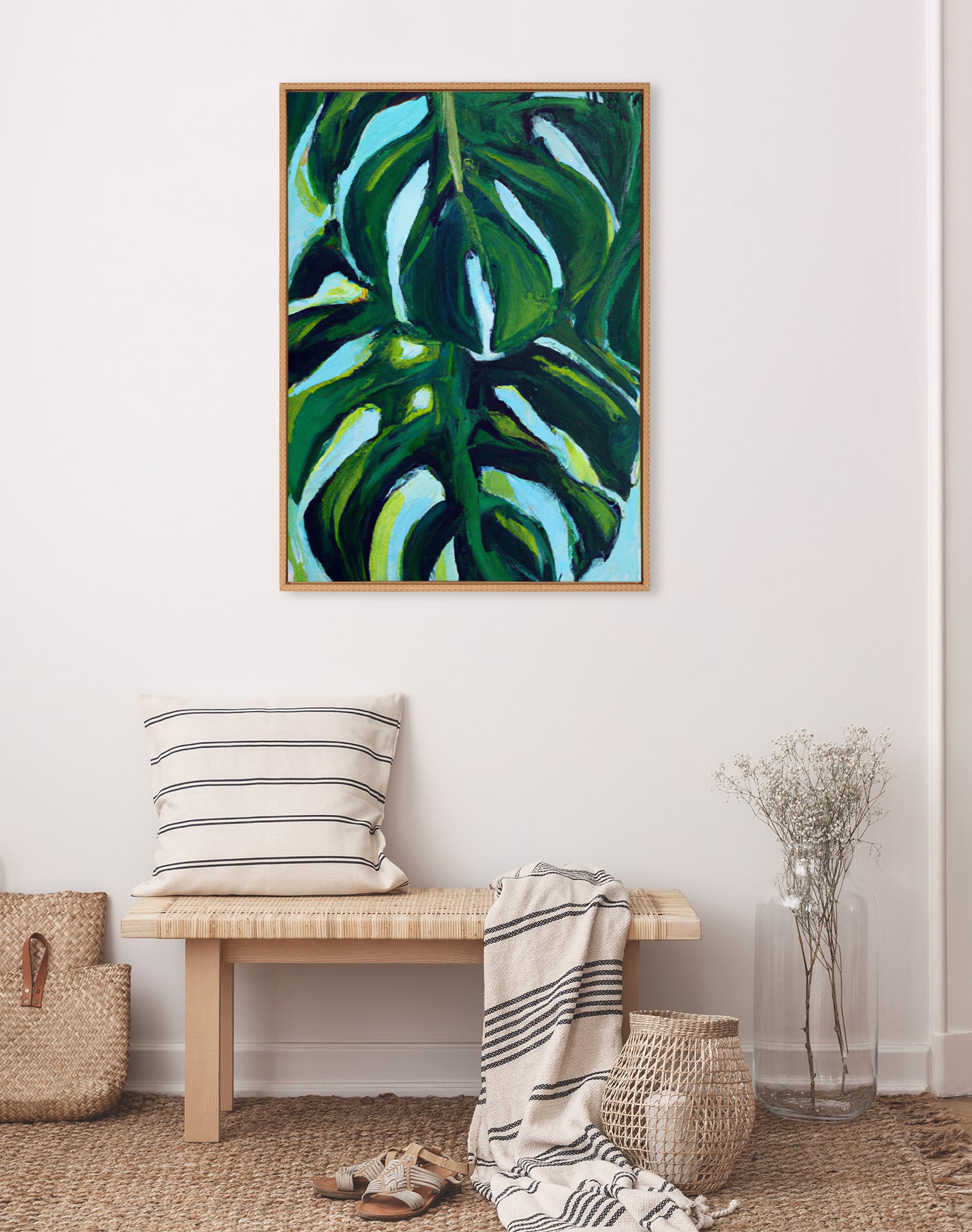 Framed Canvas 28x38 Sylvie Beaded Rustic Natural 5