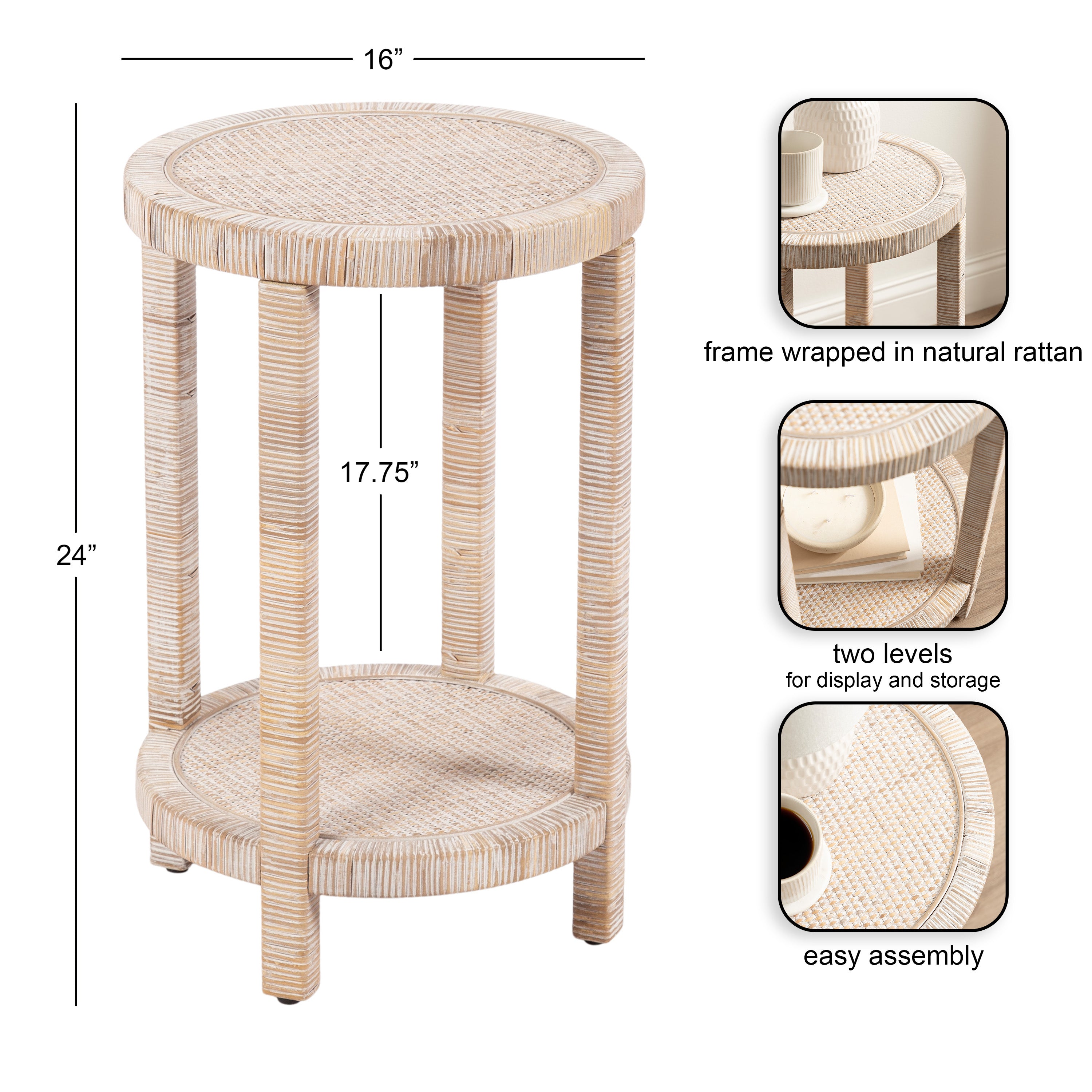 Drink Table White 16x16x24 2