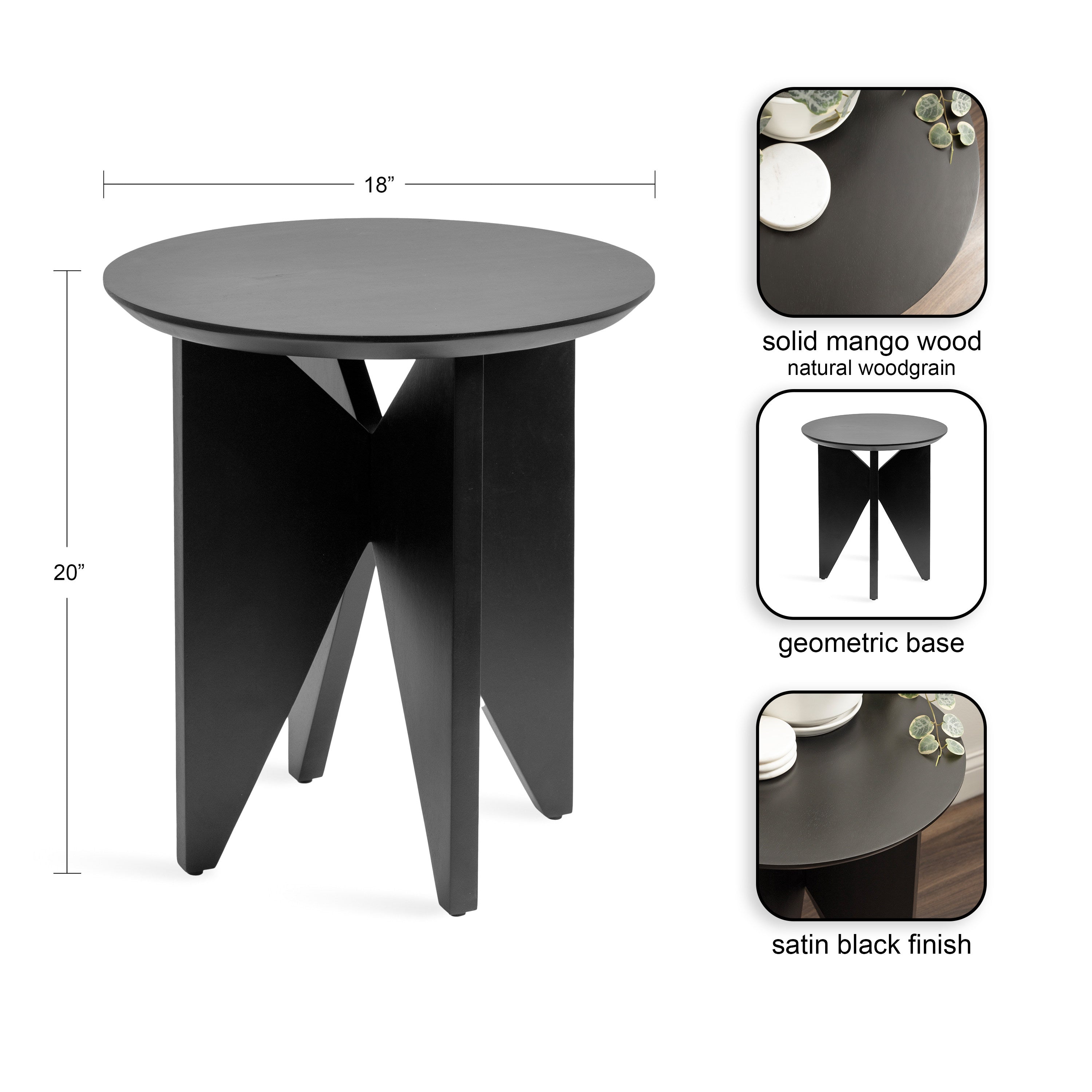 Faiza Wood Side Table