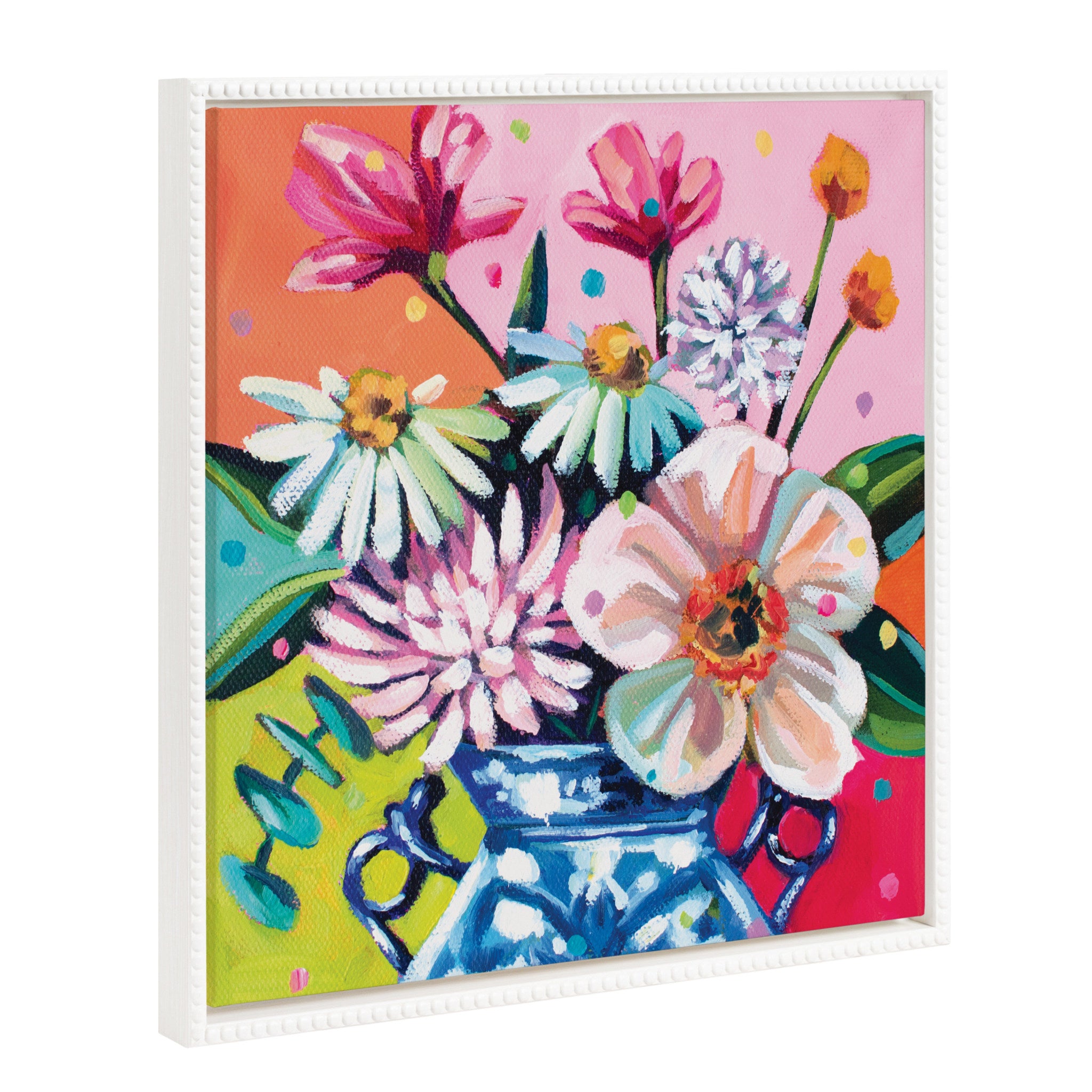 Sylvie Beaded Someone Buy Me Flowers Framed Canvas by Rachel Christopoulos