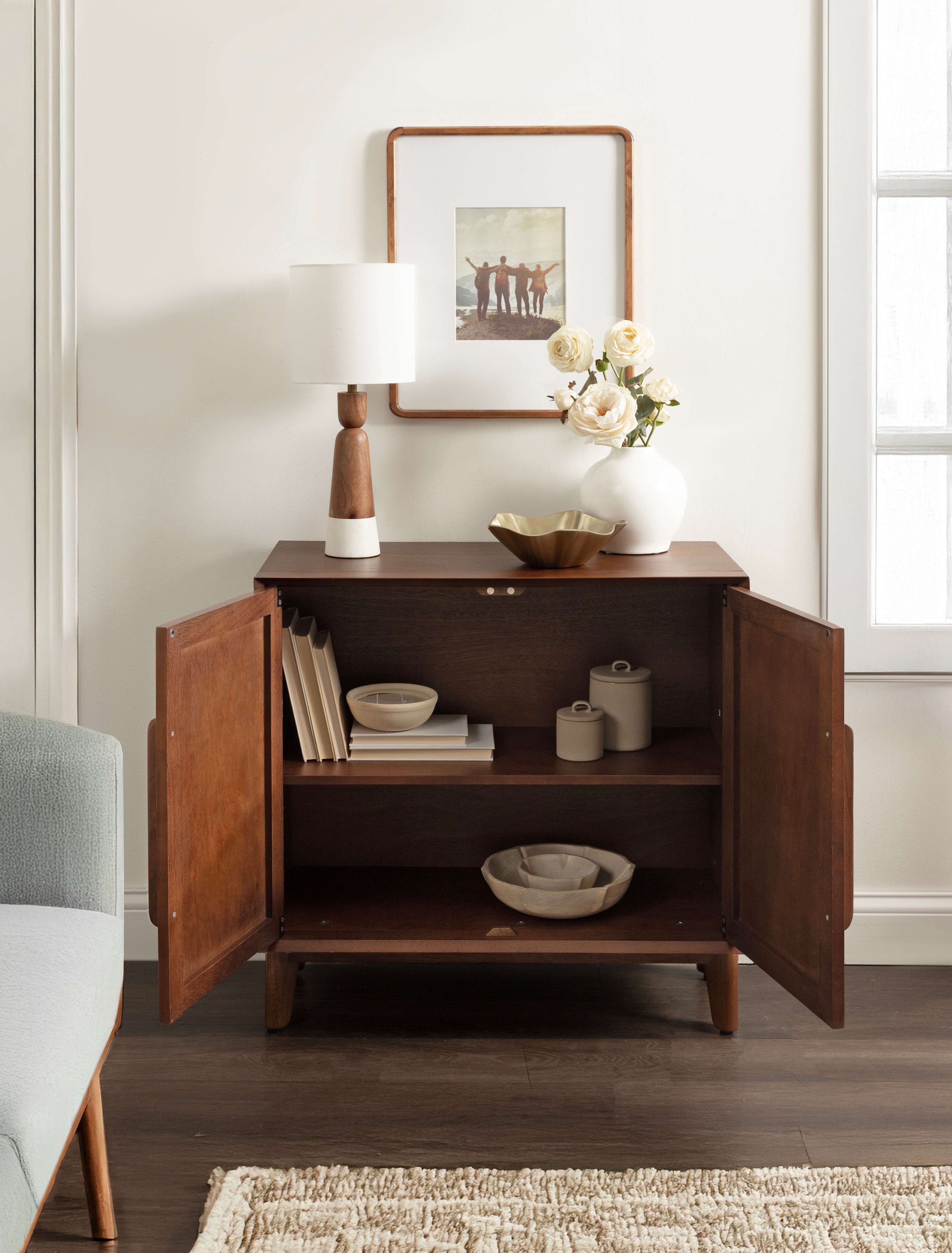 Floor Cabinet 30x15x30 Walnut Brown 8