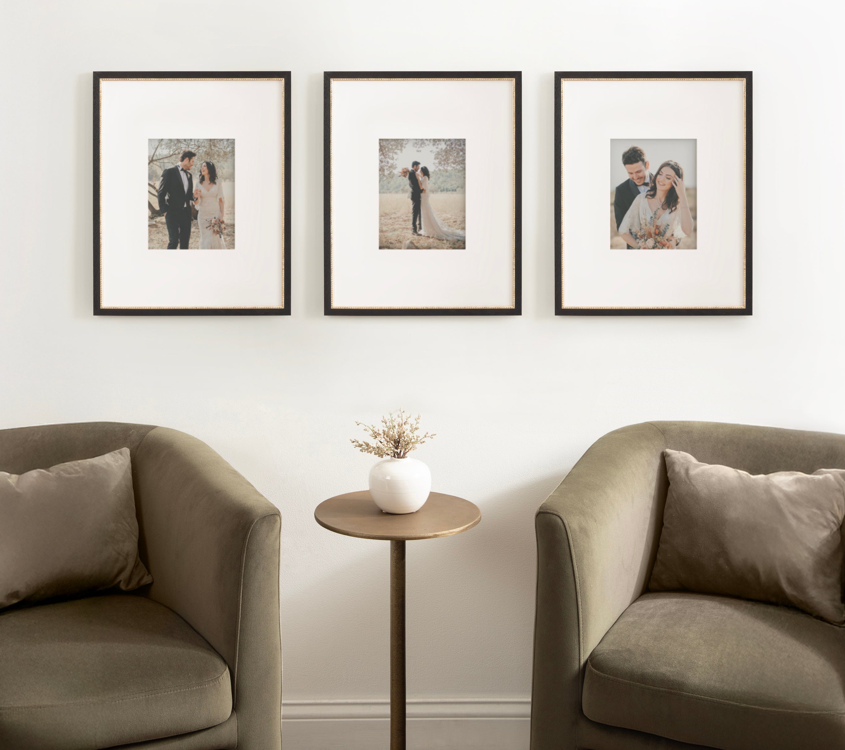 Wall Frame Black Gold 16x20 matted to 8x10 7