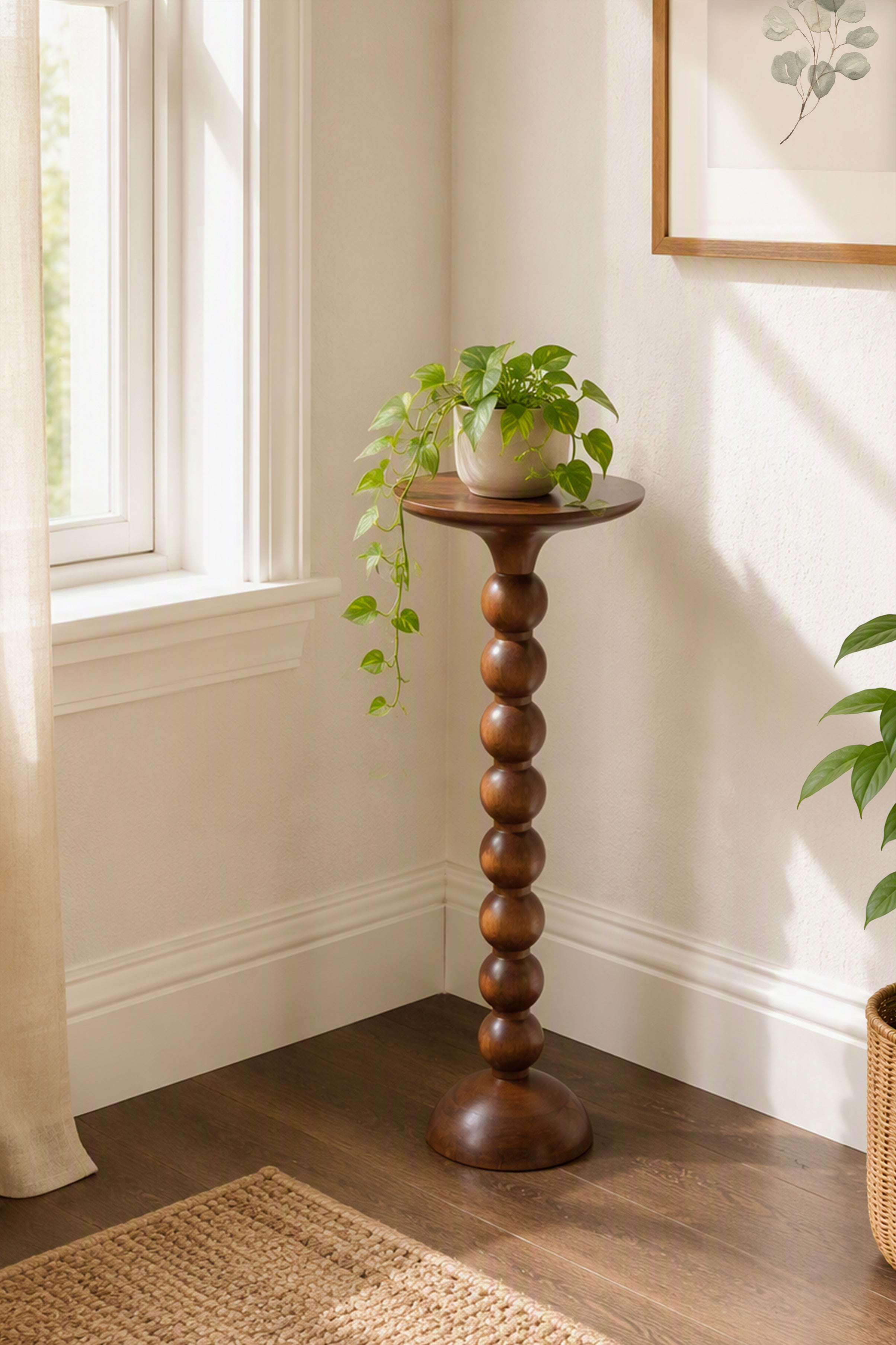 Drink Table Walnut Brown 9x9x22 6