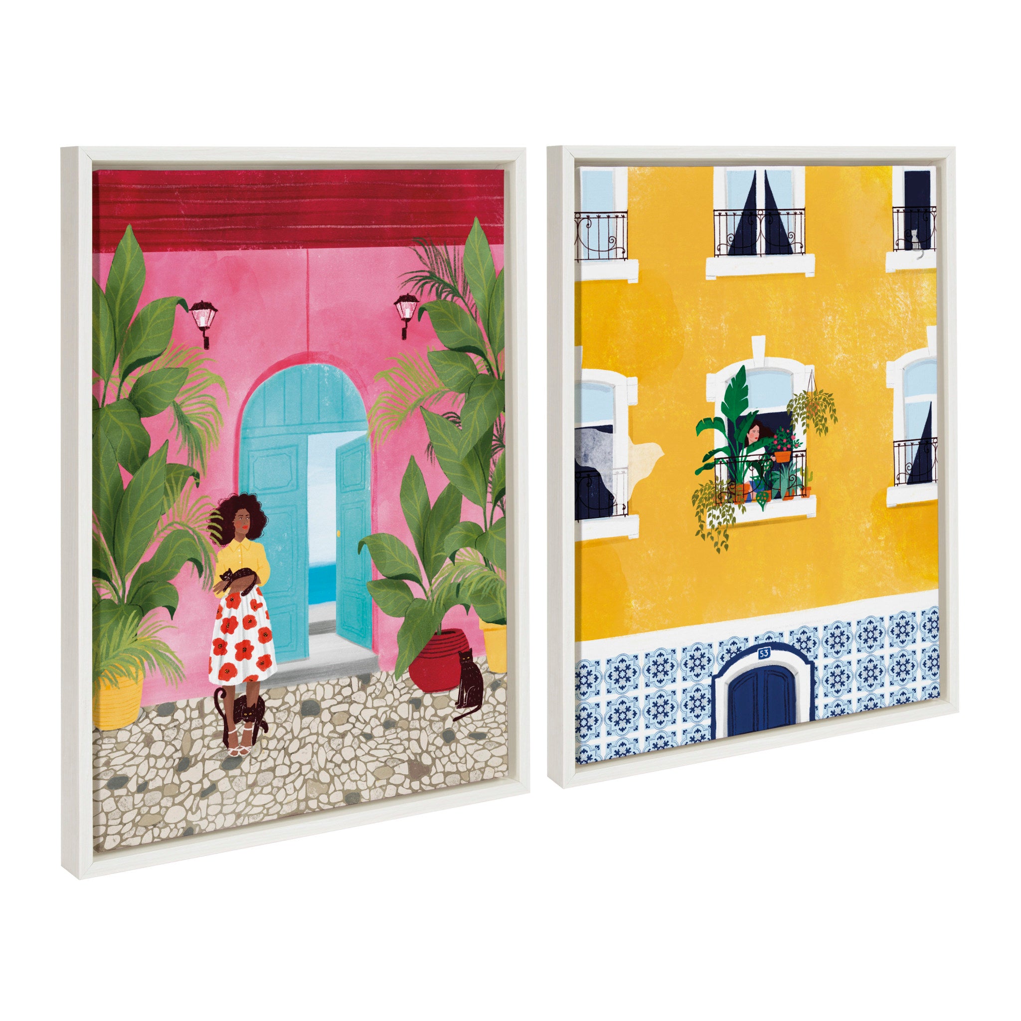 Sylvie Opportunities and Lisbon Framed Canvas Art Set by Maja Tomljanovic