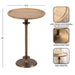 Side Table Natural Beige 17x17x24 2