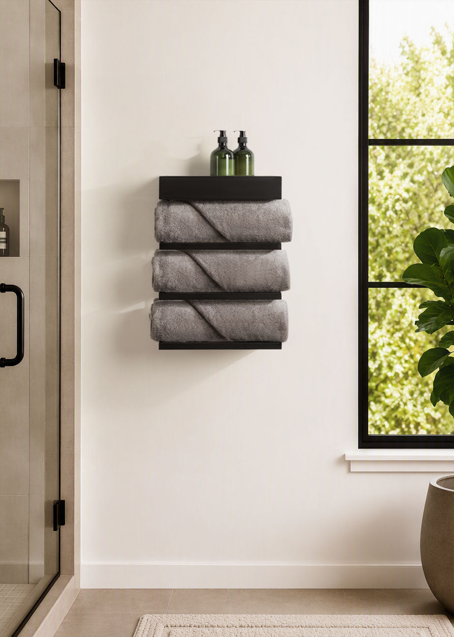 Towel Rack Black 14x6x20 7