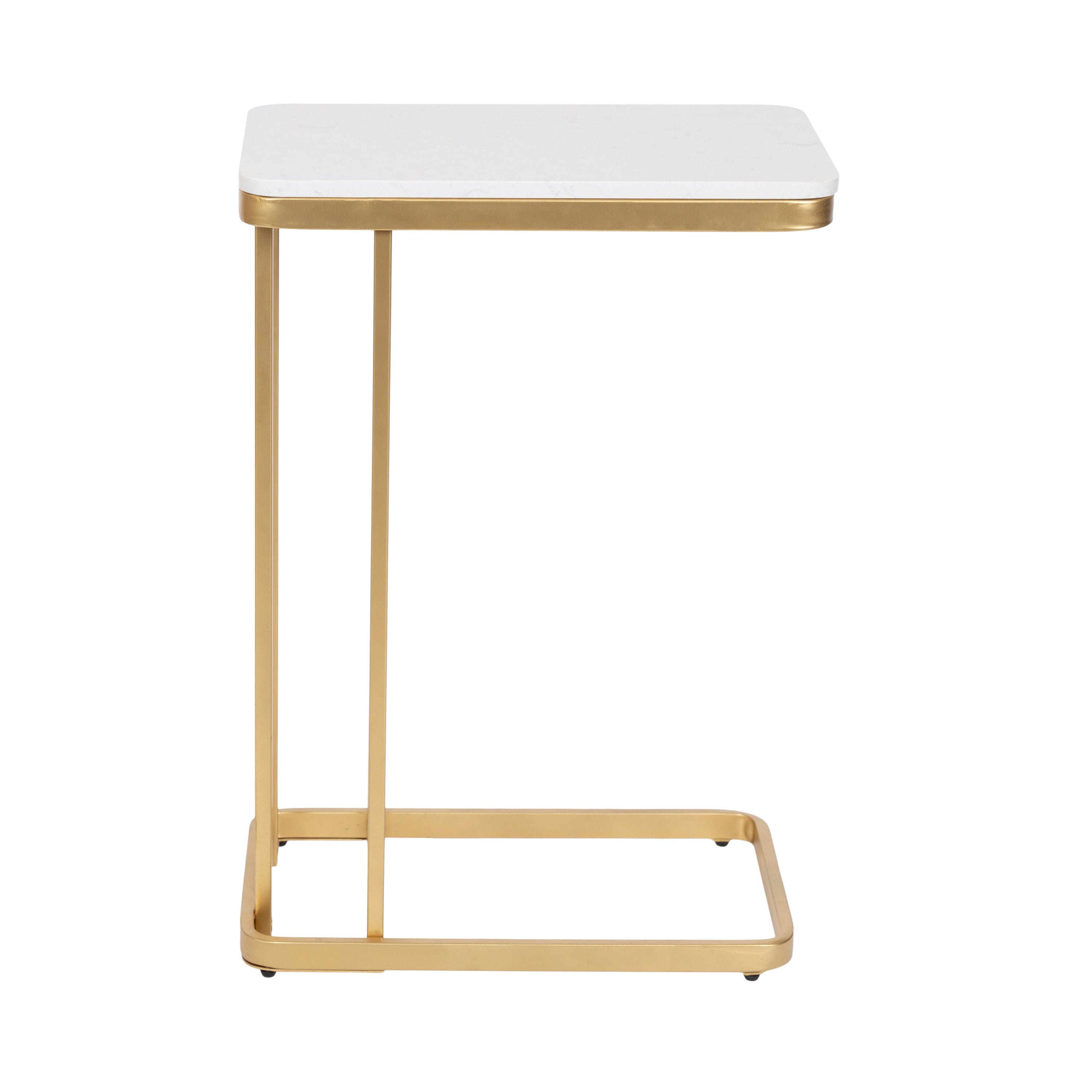 Credele Cultured Marble and Metal Accent C-Table