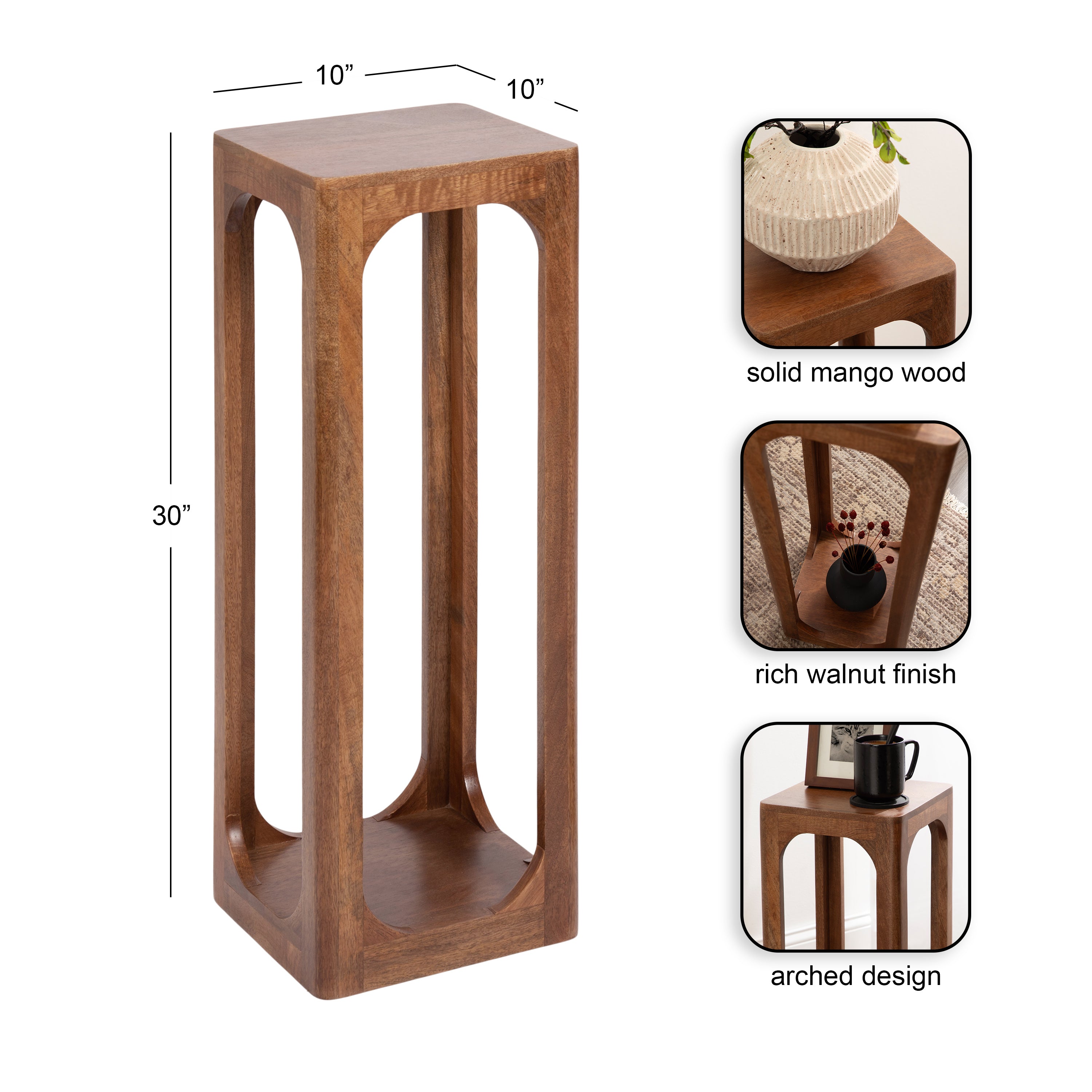 Tea Table Walnut Brown 10x10x30 2