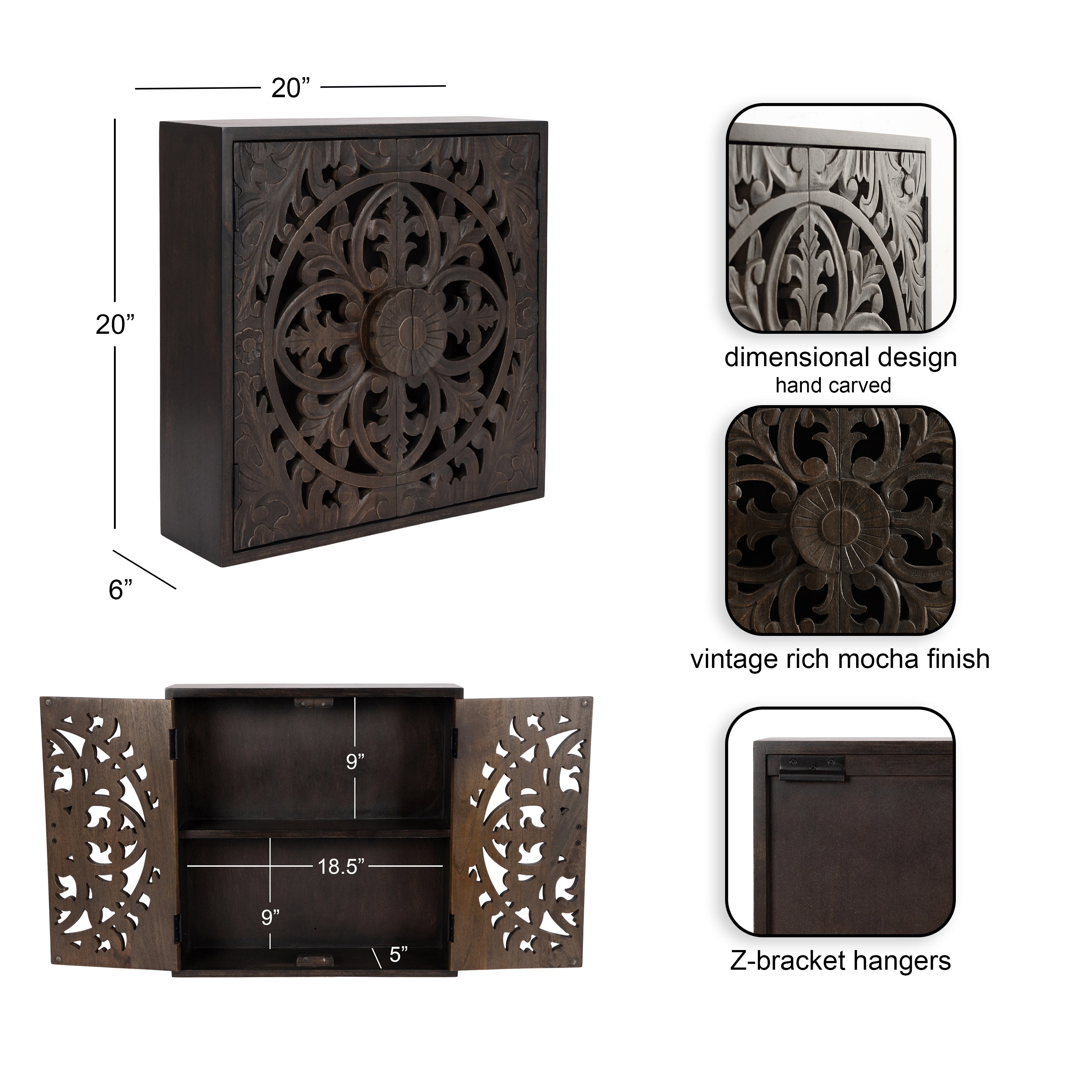 Cabinet 20x6x20 Dark Brown 2