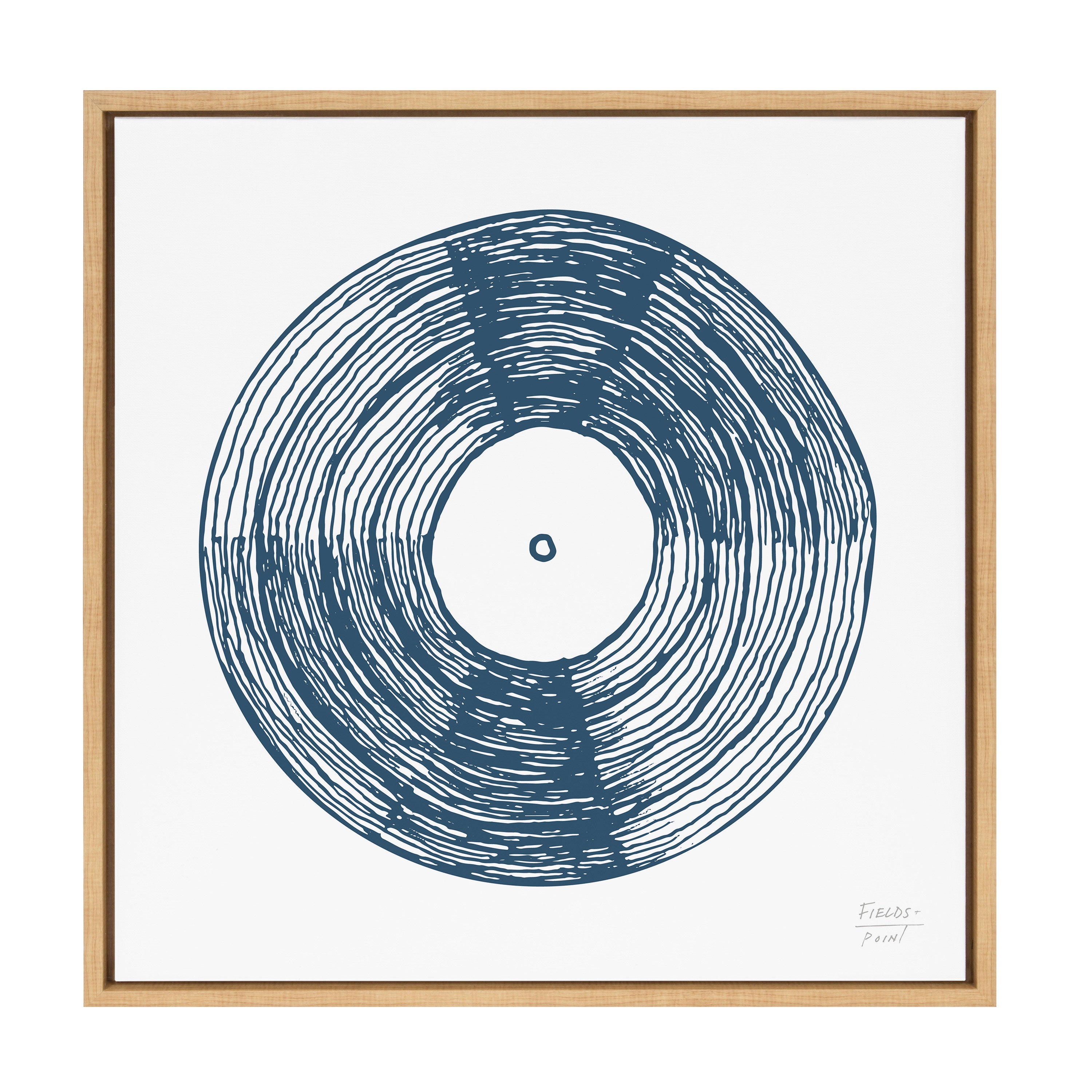 Sylvie Record Blue Framed Canvas by Statement Goods