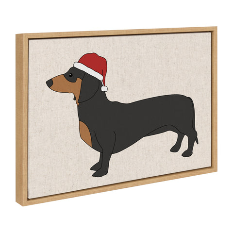 Sylvie Dachshund Through The Snow Framed Canvas by Jake Goossen