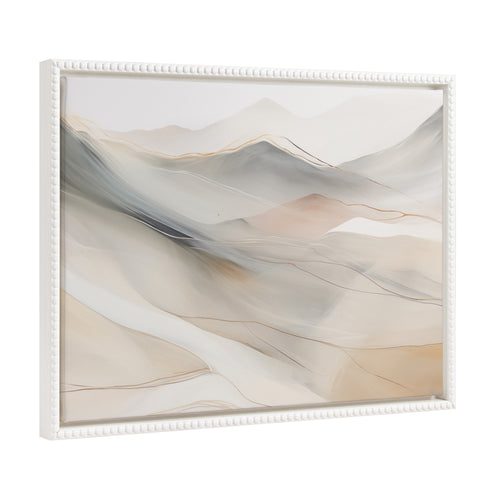 Sylvie Beaded Abstract Mystic Mountain Landscape Framed Canvas by The Creative Bunch Studio