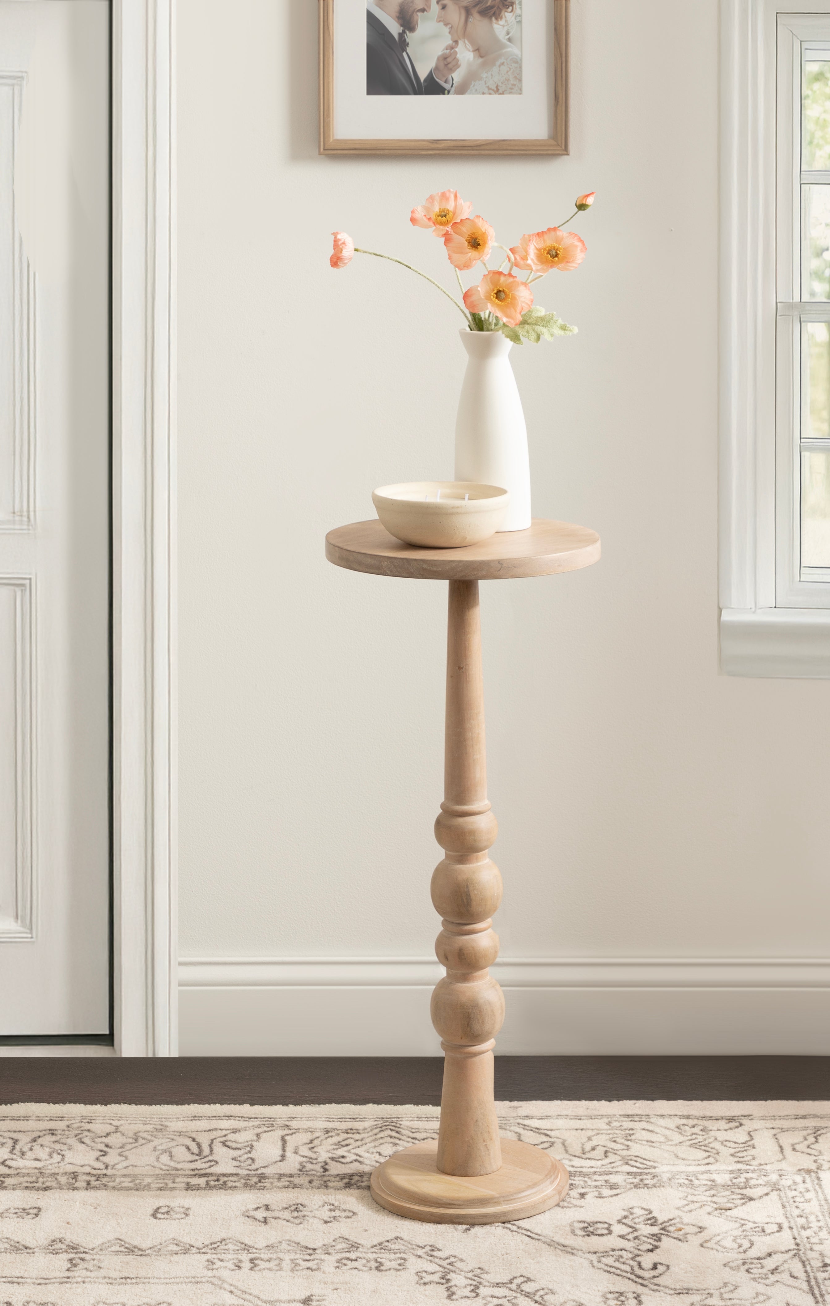 Side Table Natural Beige 12x12x30 7