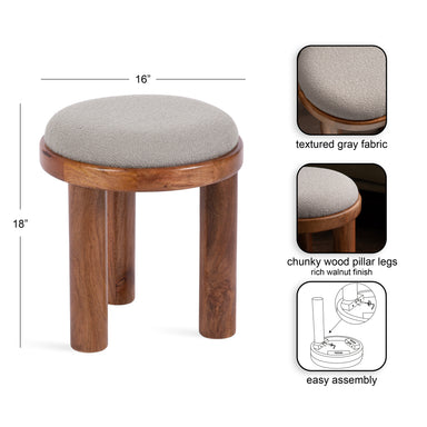 Standard Ottoman 16x16x18 Walnut Brown 2