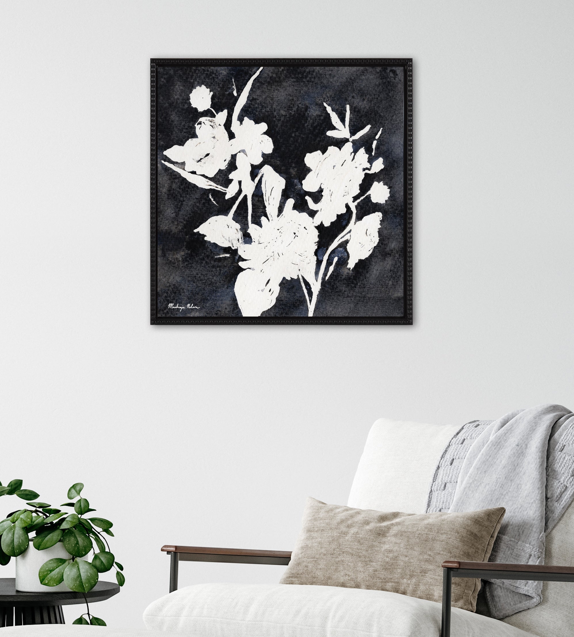 Sylvie Beaded Wildflowers Framed Canvas by Mackenzie Nelson