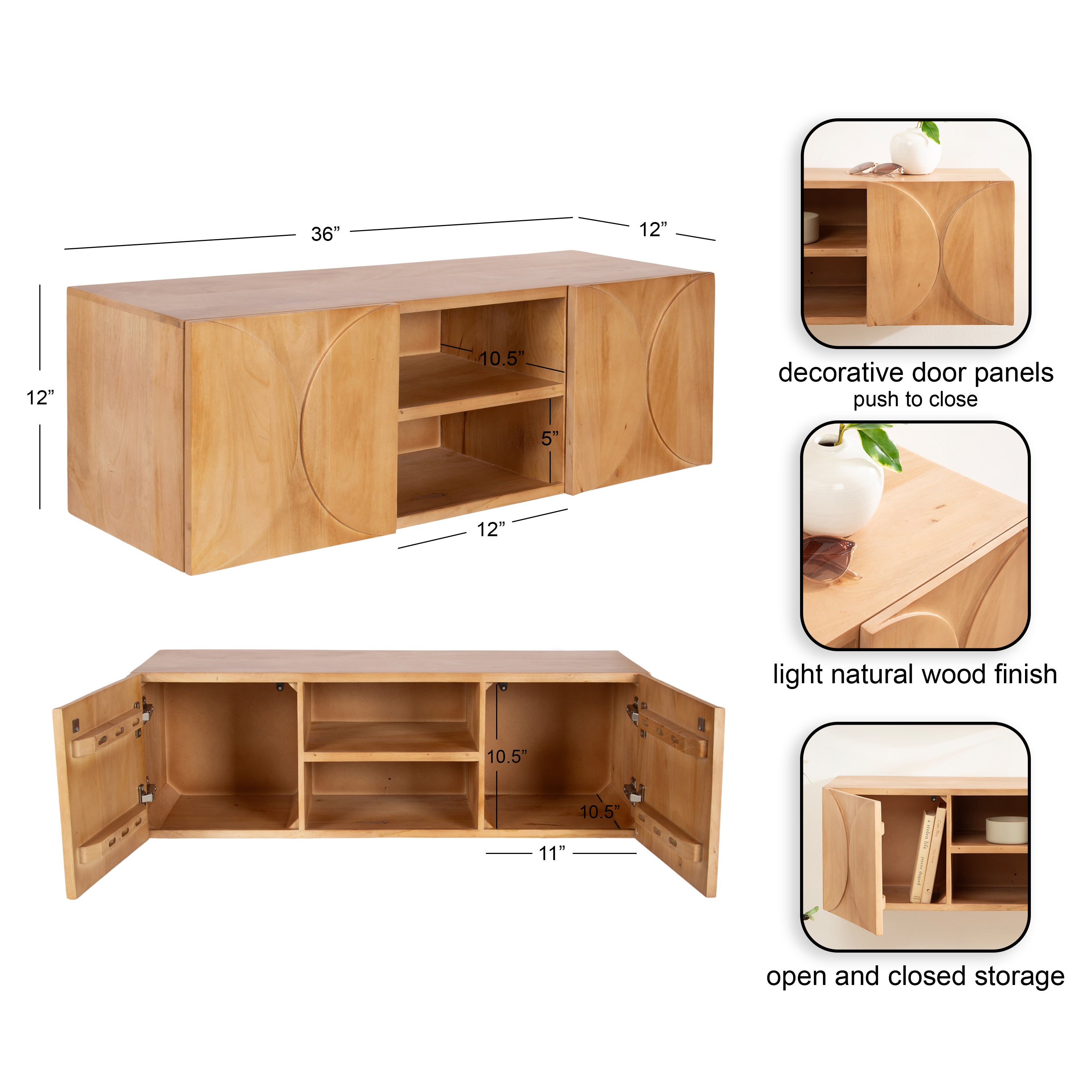 Townsend Floating Media Wall Cabinet
