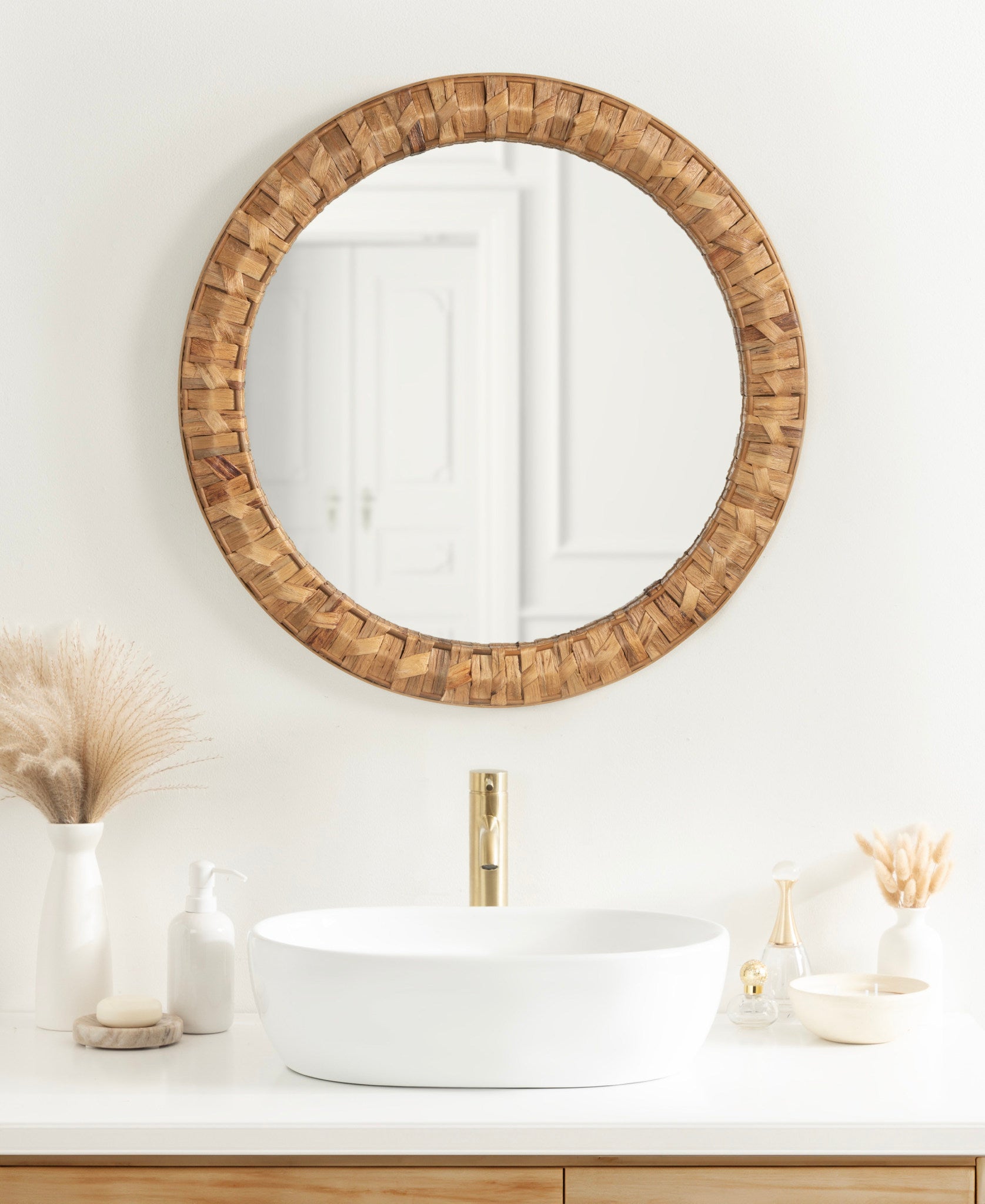 Laalima Woven Round Mirror