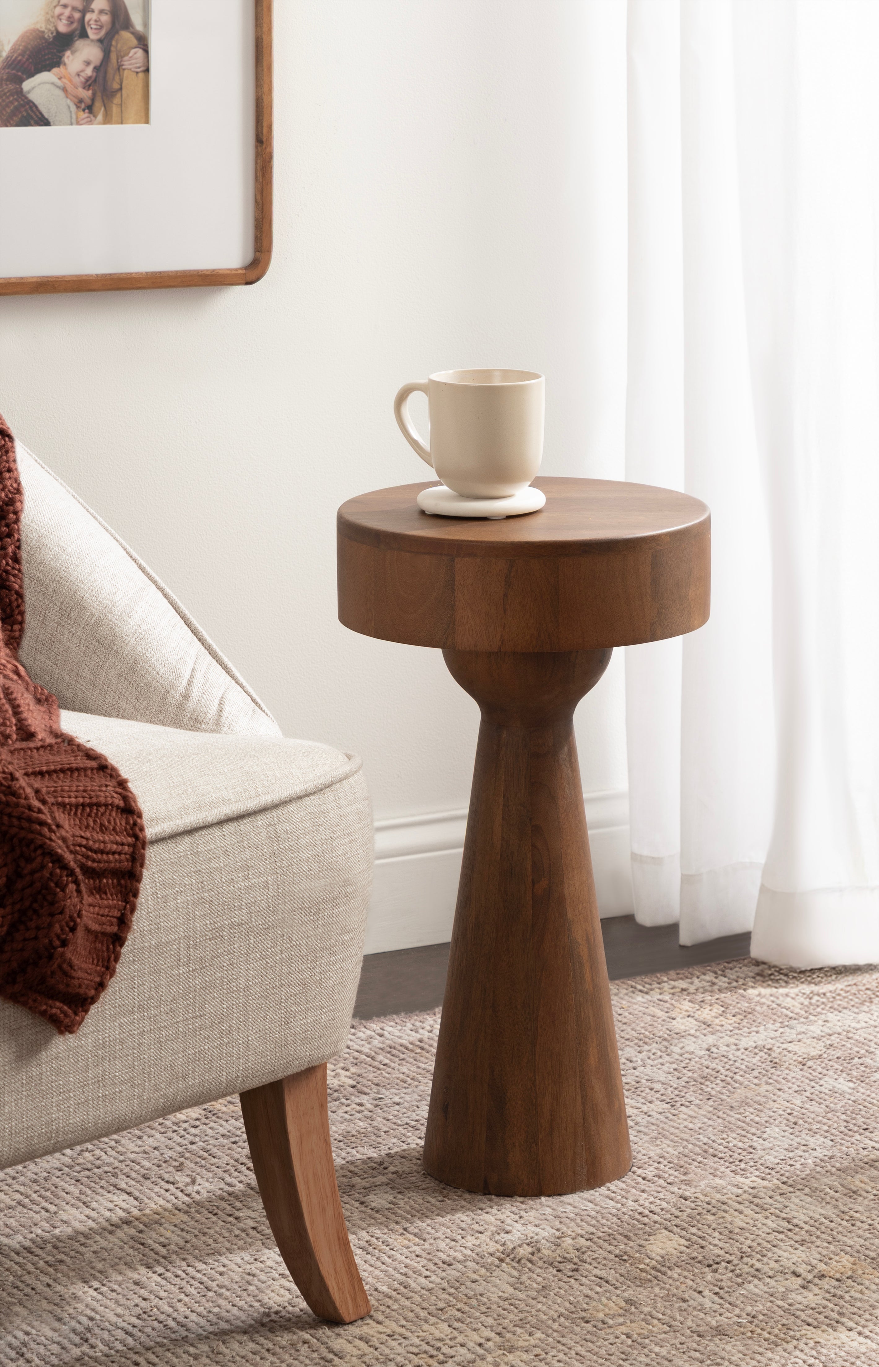 Side Table Walnut Brown 12x12x22 6