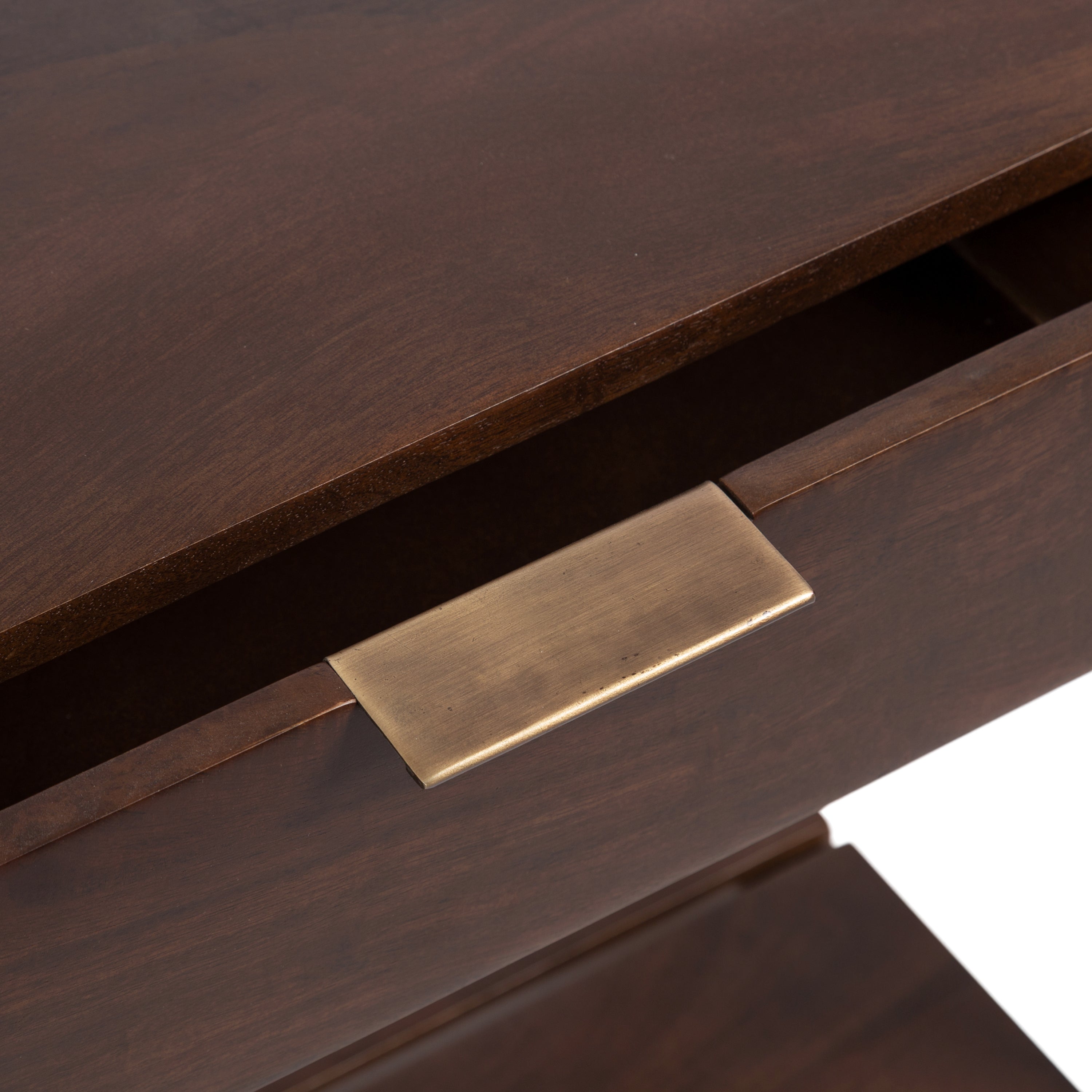 Side Table Dark Brown Gold 18x13x24 6