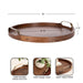 Single Tray 18" Diameter Walnut Brown Gold 2