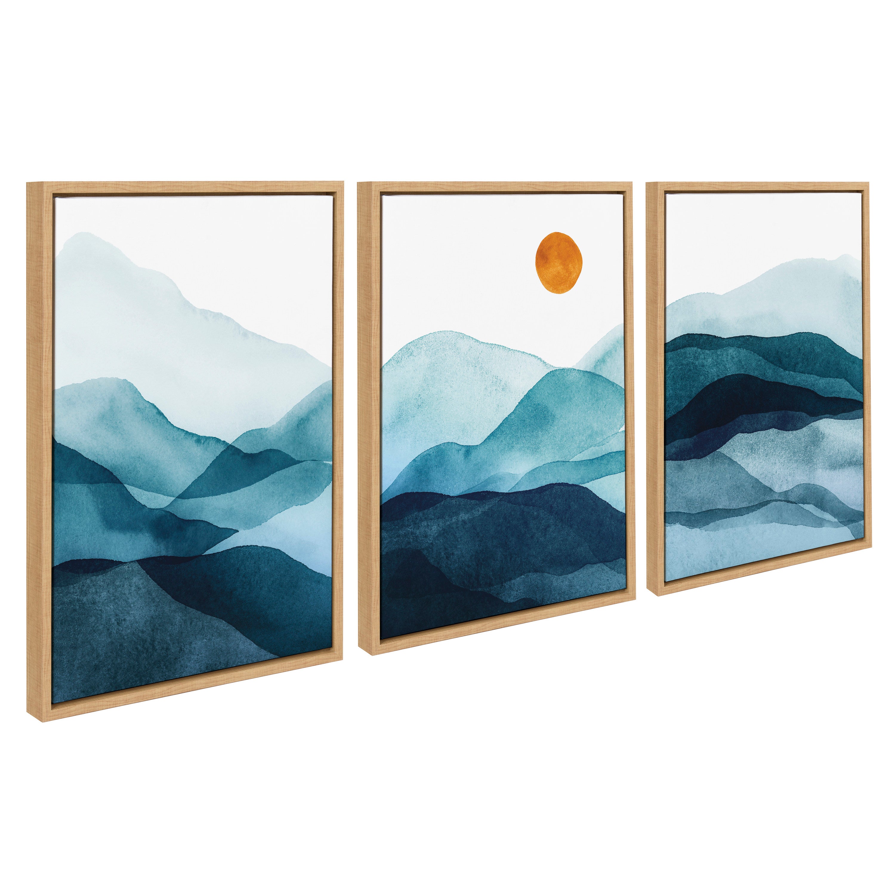 Sylvie Blue Mountain Range Framed Canvas Set by Amy Lighthall