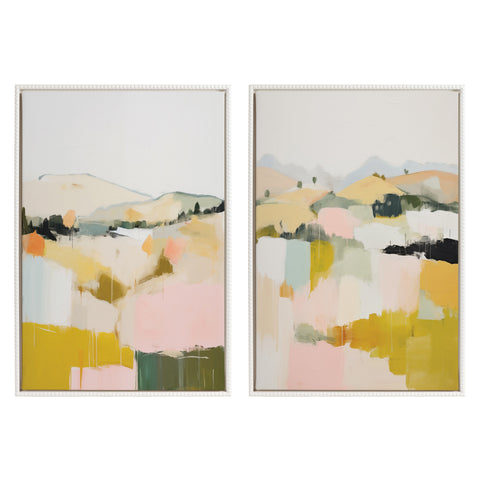 Sylvie Beaded Quaint Vista II and III Framed Canvas Art Set by Amy Lighthall