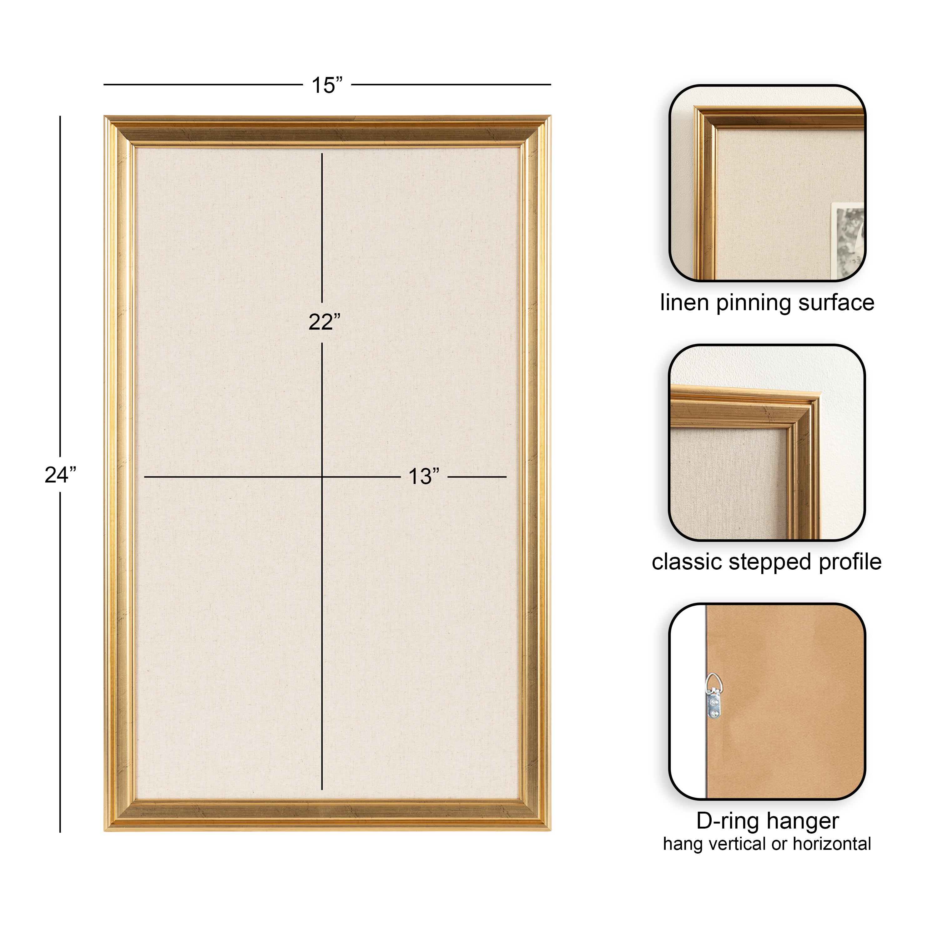 Pinboard 15x24 Gold 2