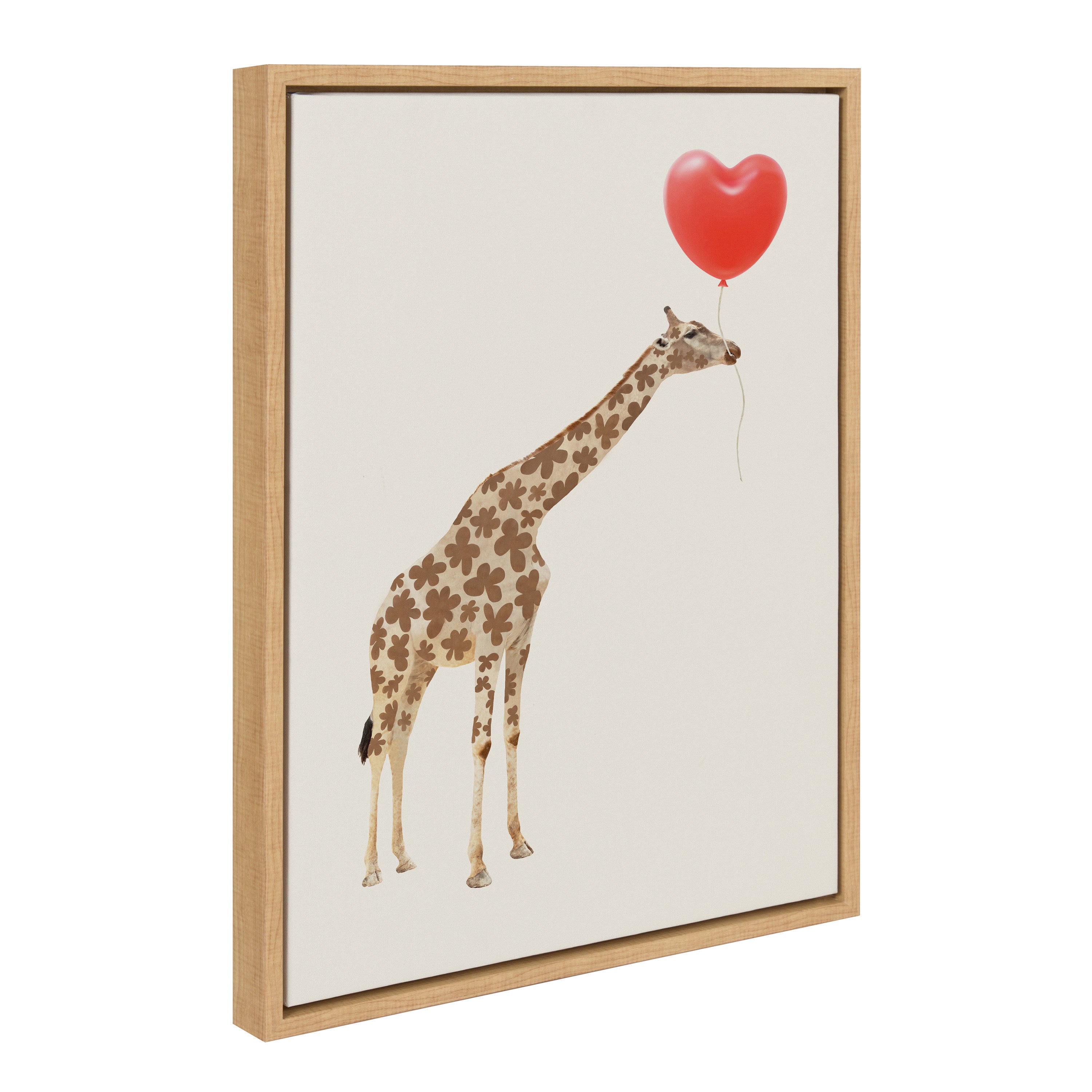 Sylvie Giraffe in Love Framed Canvas by July Art Prints
