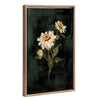 Sylvie Beaded White Zinnia Framed Canvas by Annie Quigley